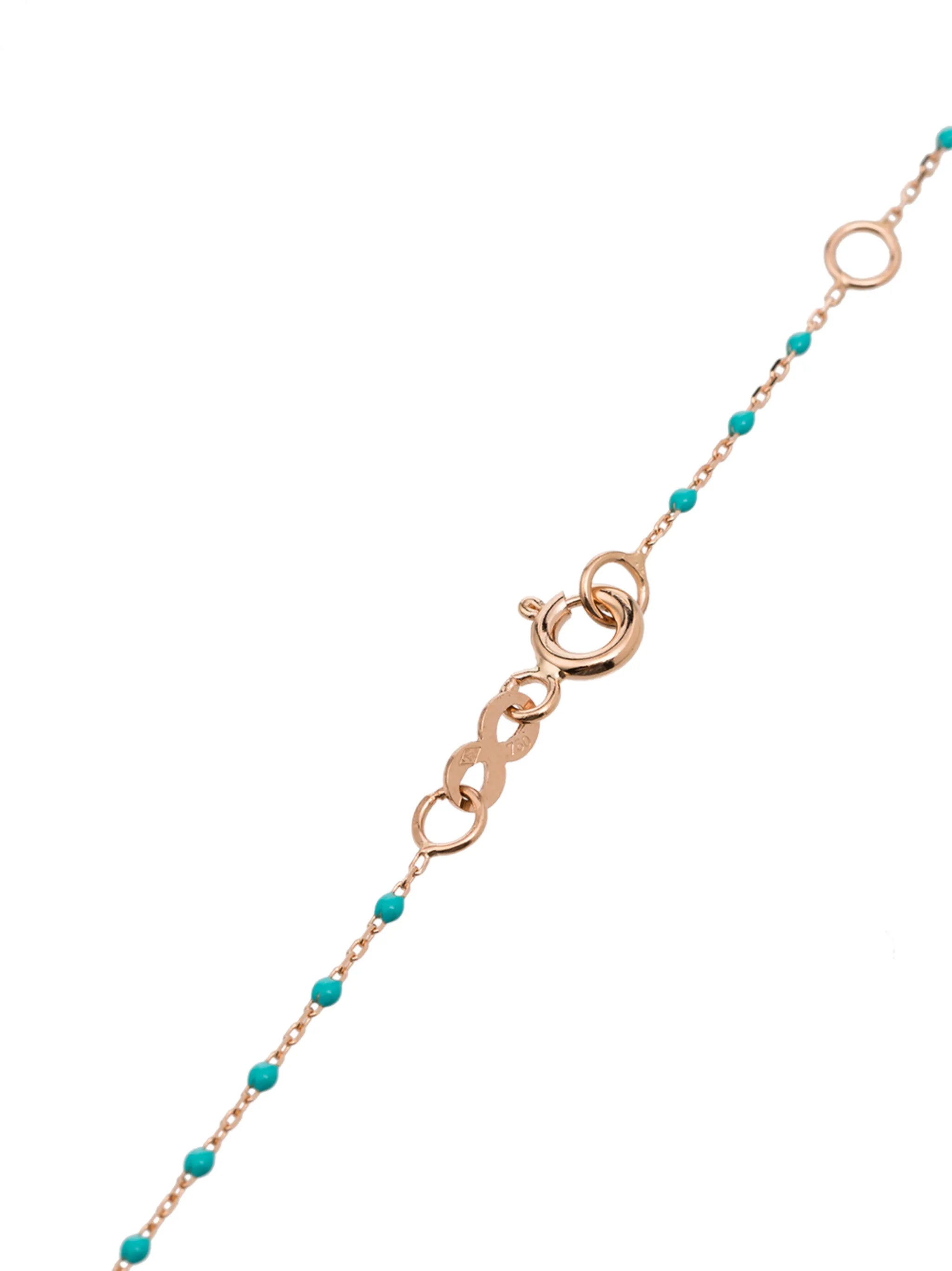 18kt rose gold diamond beaded necklace