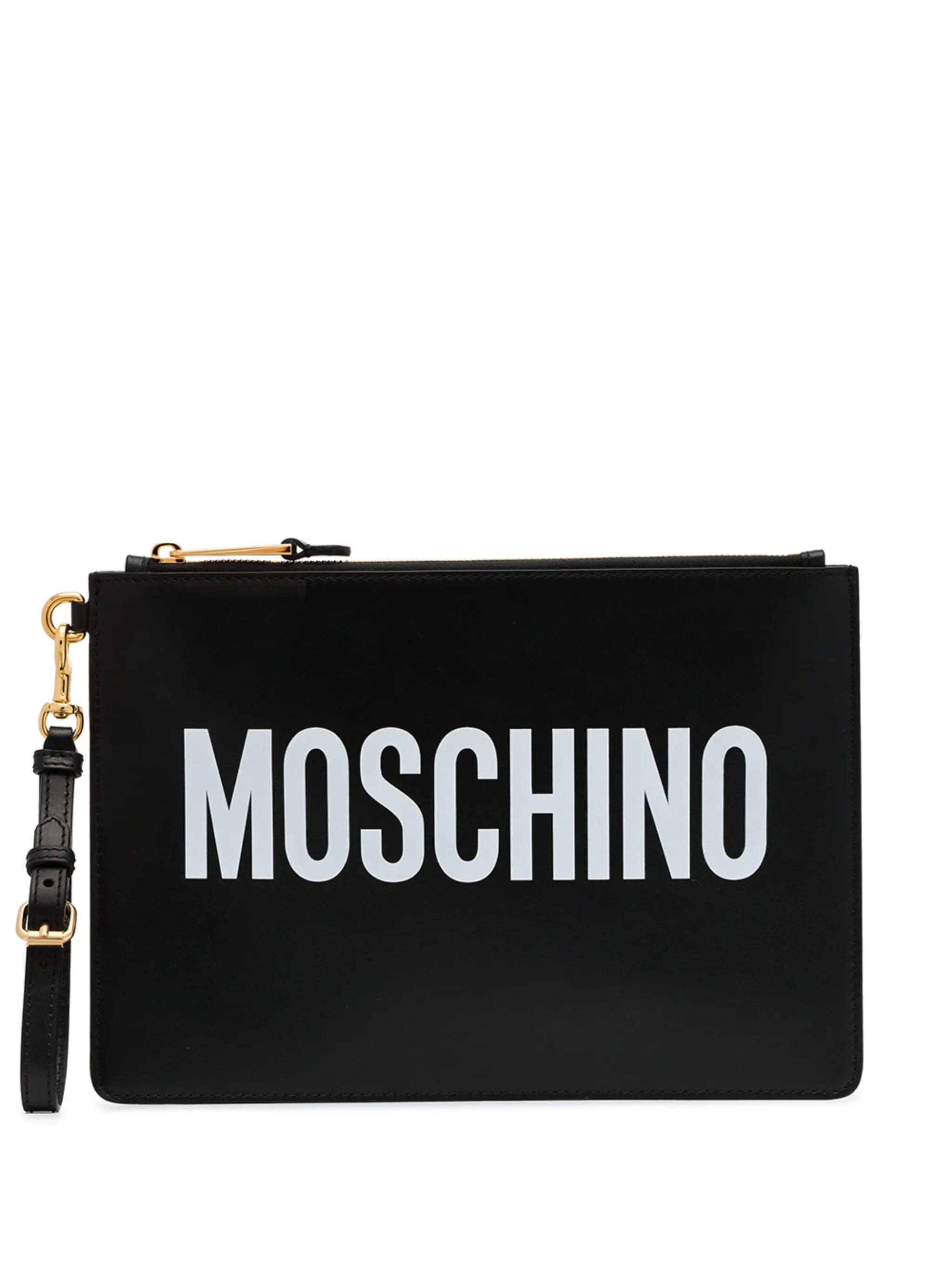 logo printed clutch bag