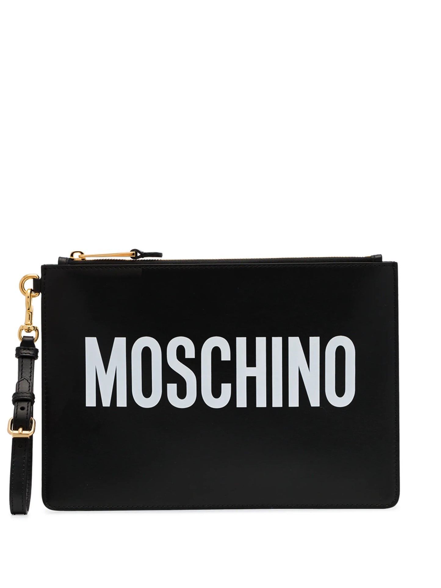 logo printed clutch bag