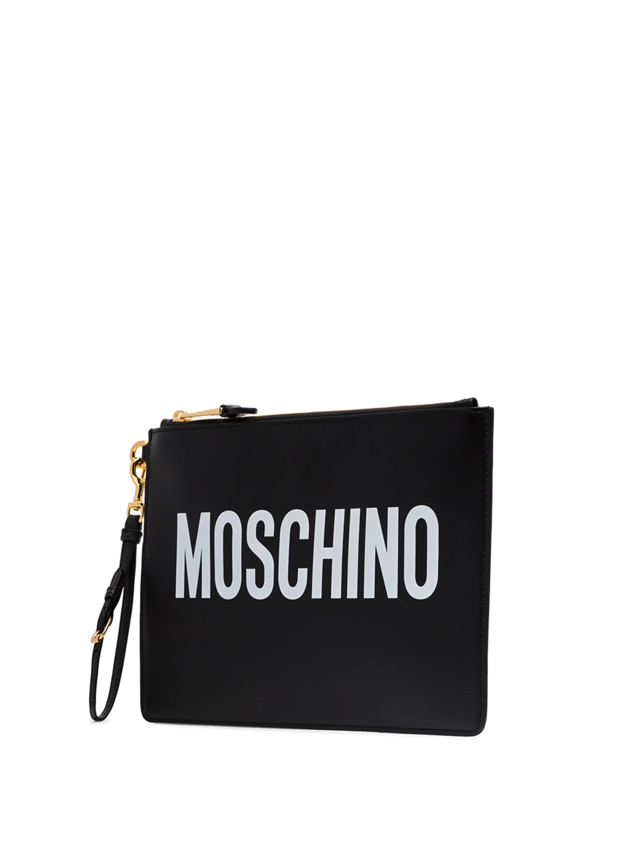 logo printed clutch bag