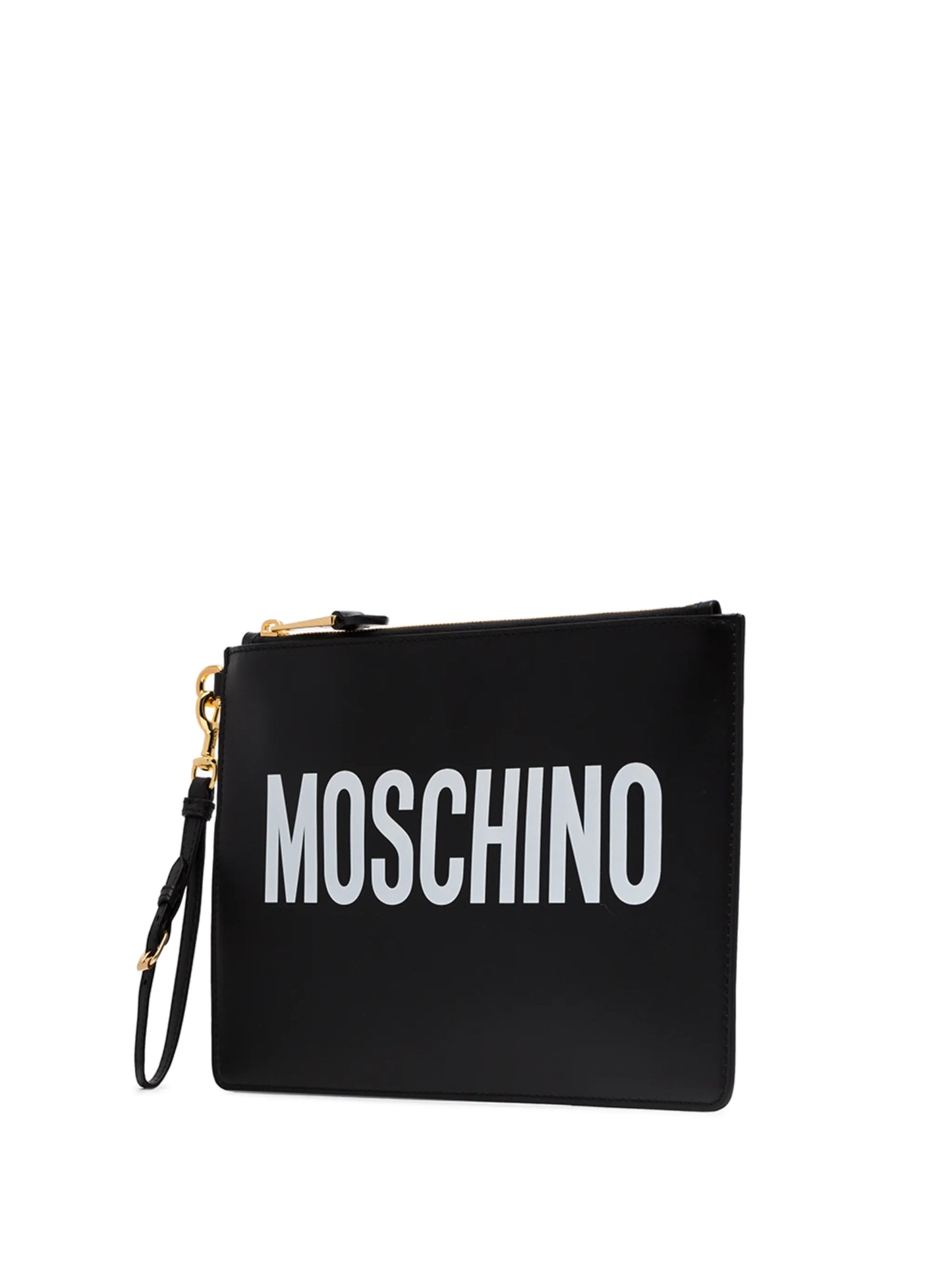 logo printed clutch bag