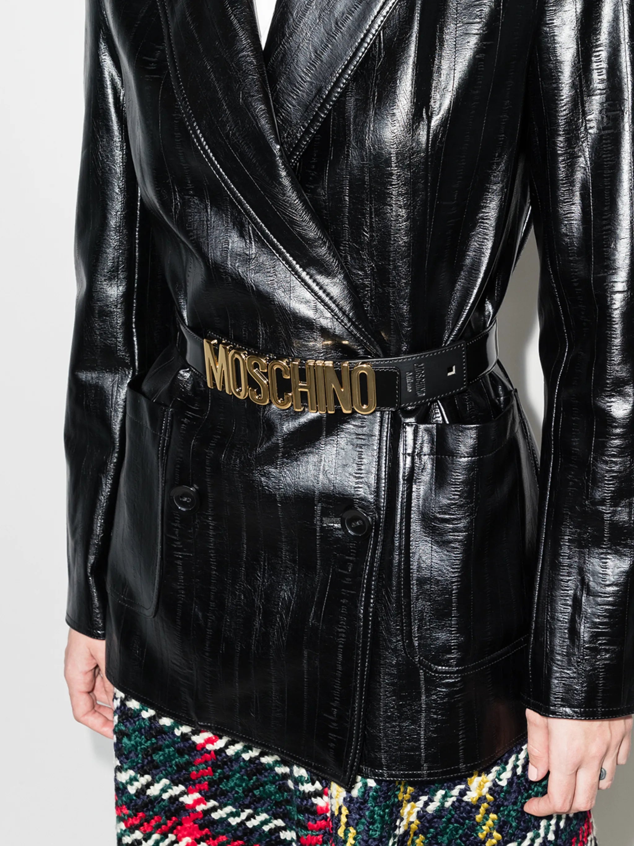 leather belt with logo
