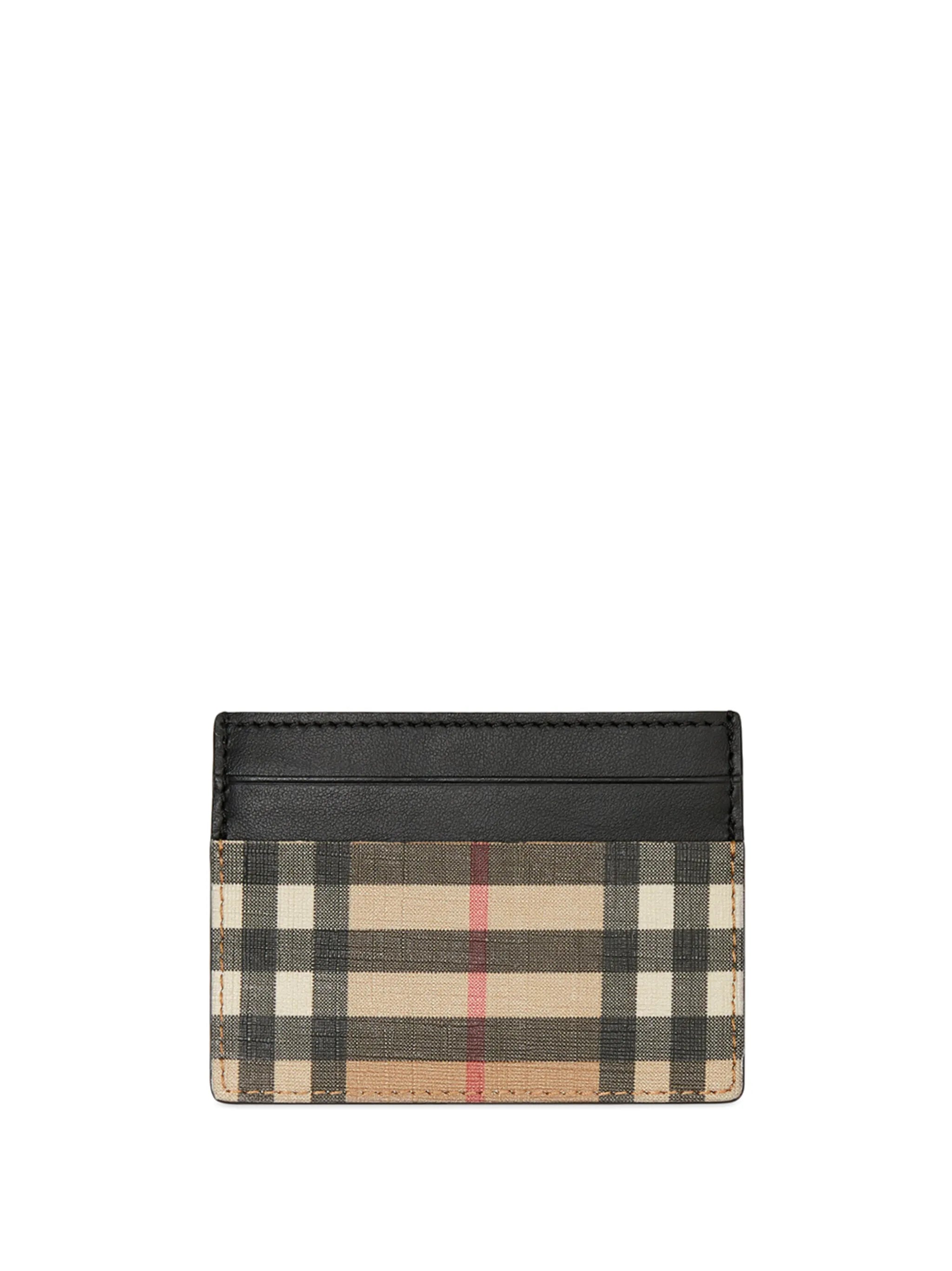 Vintage Check E-canvas and Leather Card Case