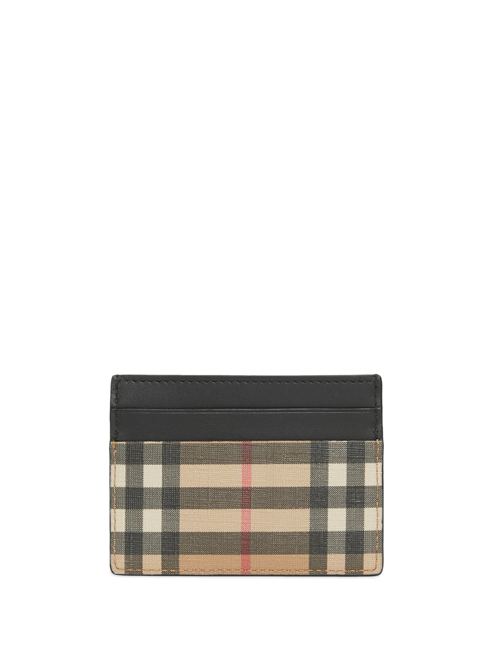 Vintage Check E-canvas and Leather Card Case
