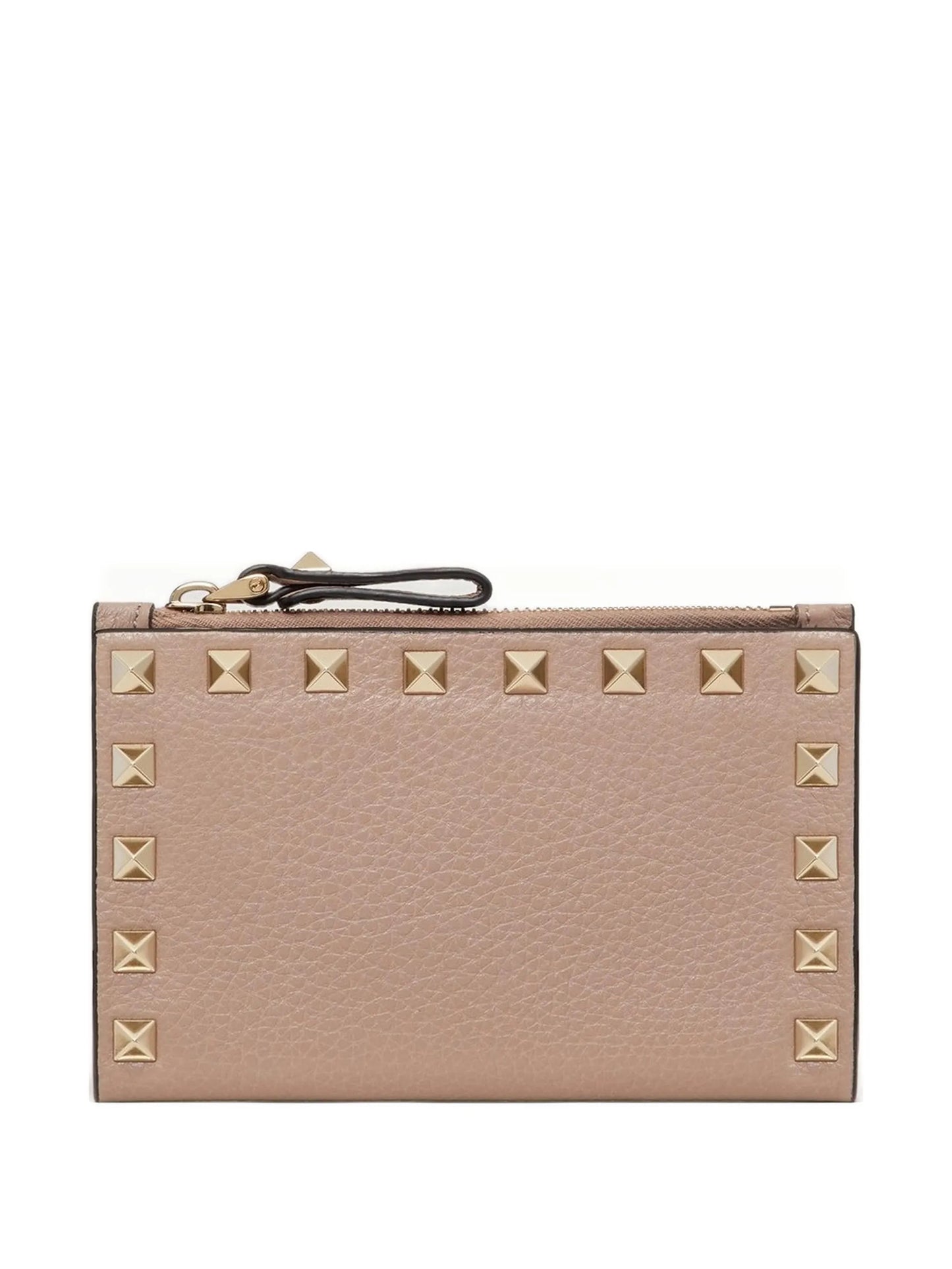 Rockstud zipped leather cardholder