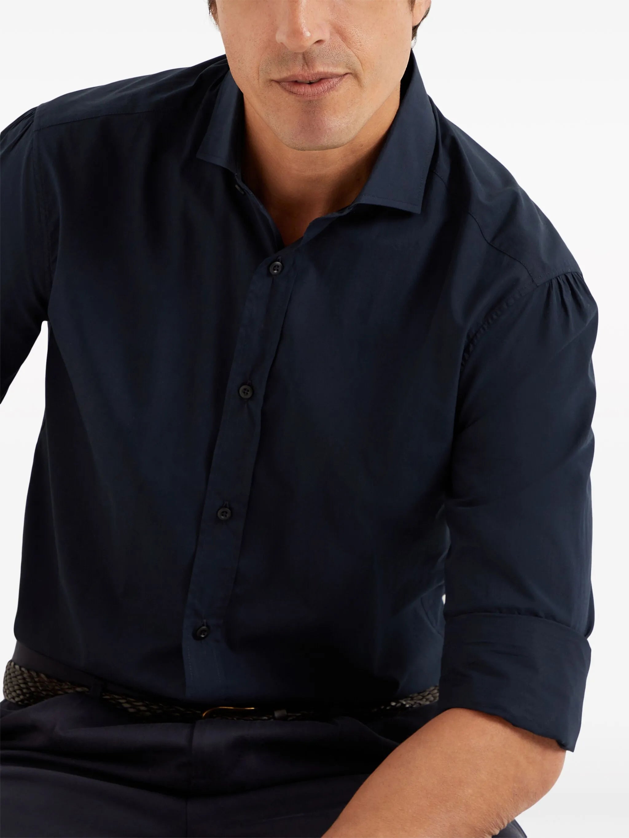 long-sleeve fitted shirt