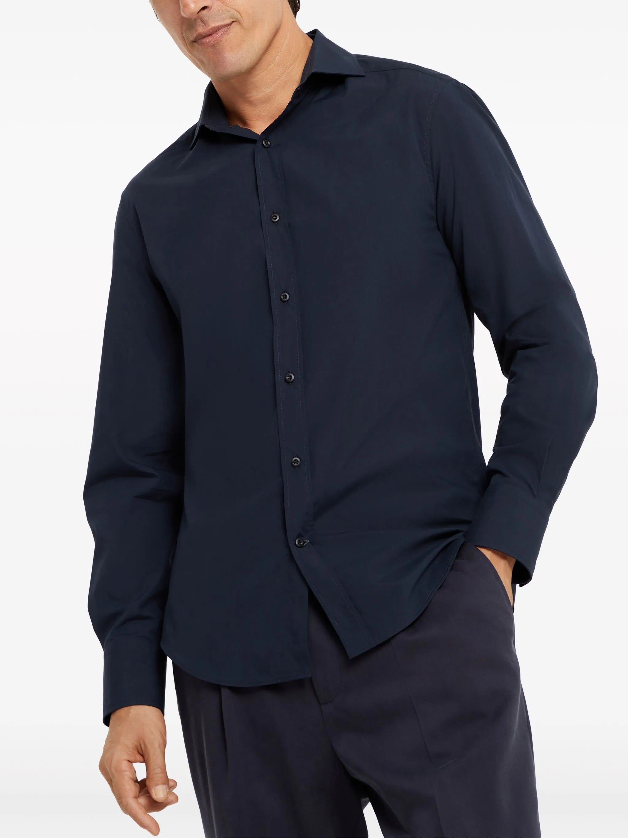 long-sleeve fitted shirt