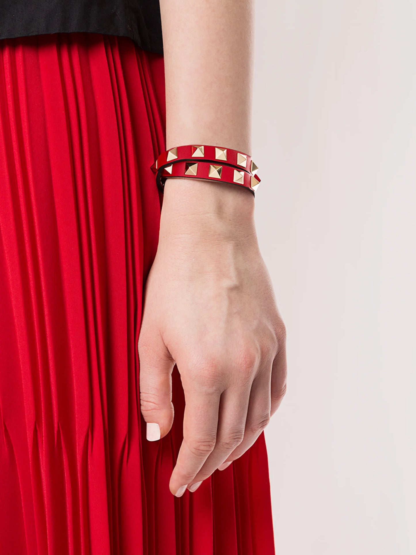 Rockstud double-strap bracelet