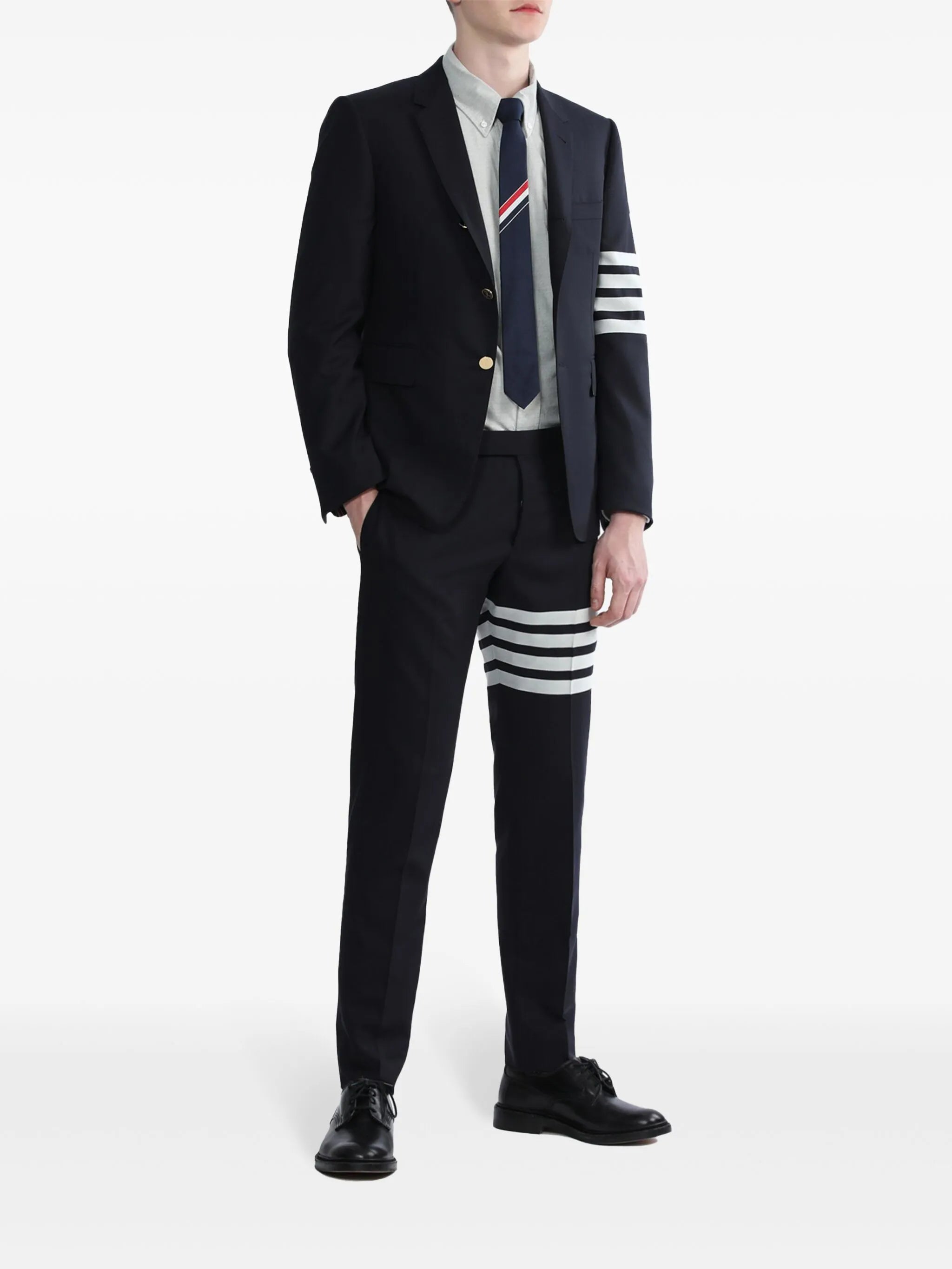 4-Bar stripe single-breasted blazer