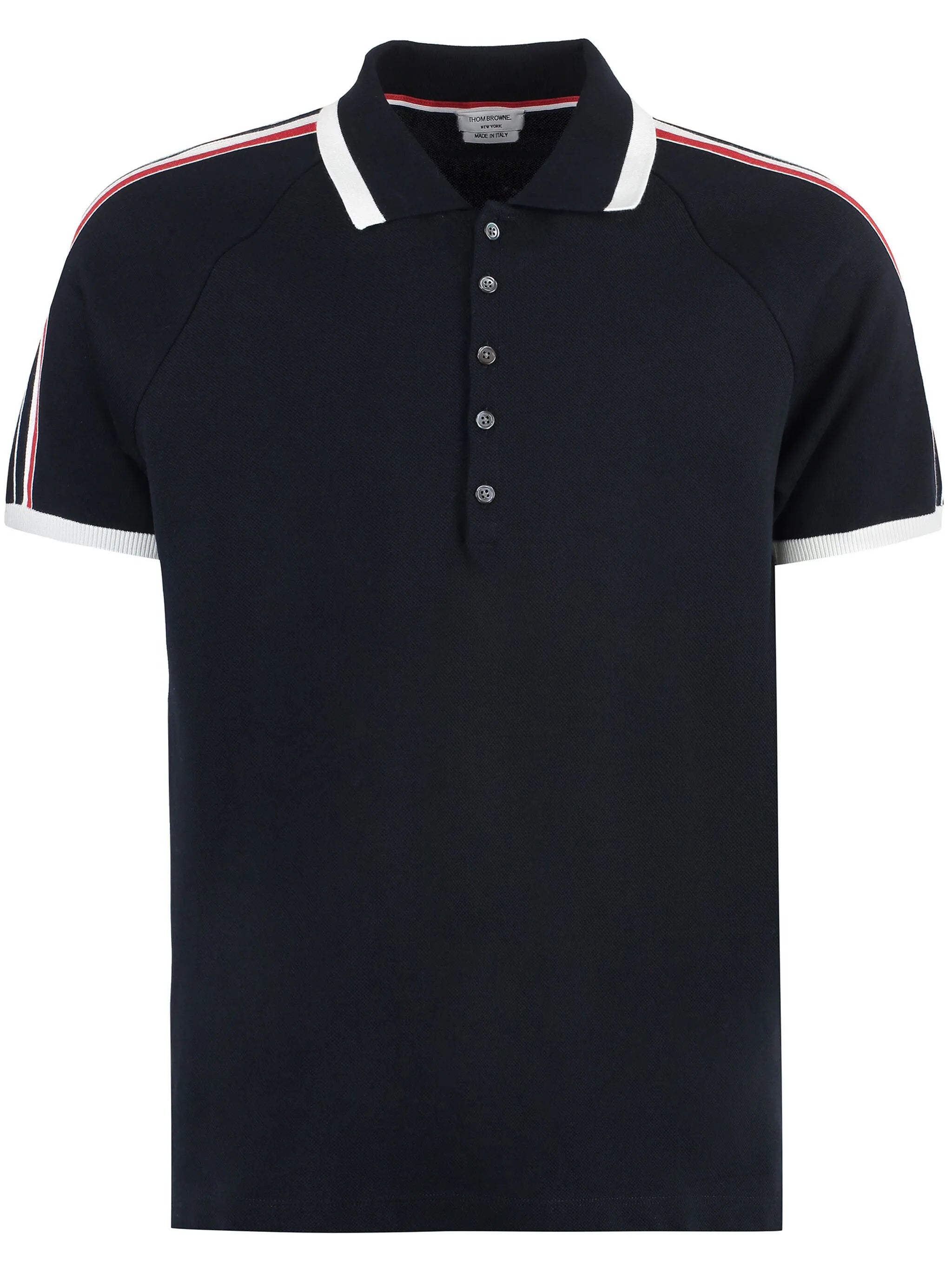 4-Bar stripe raglan-sleeve polo shirt
