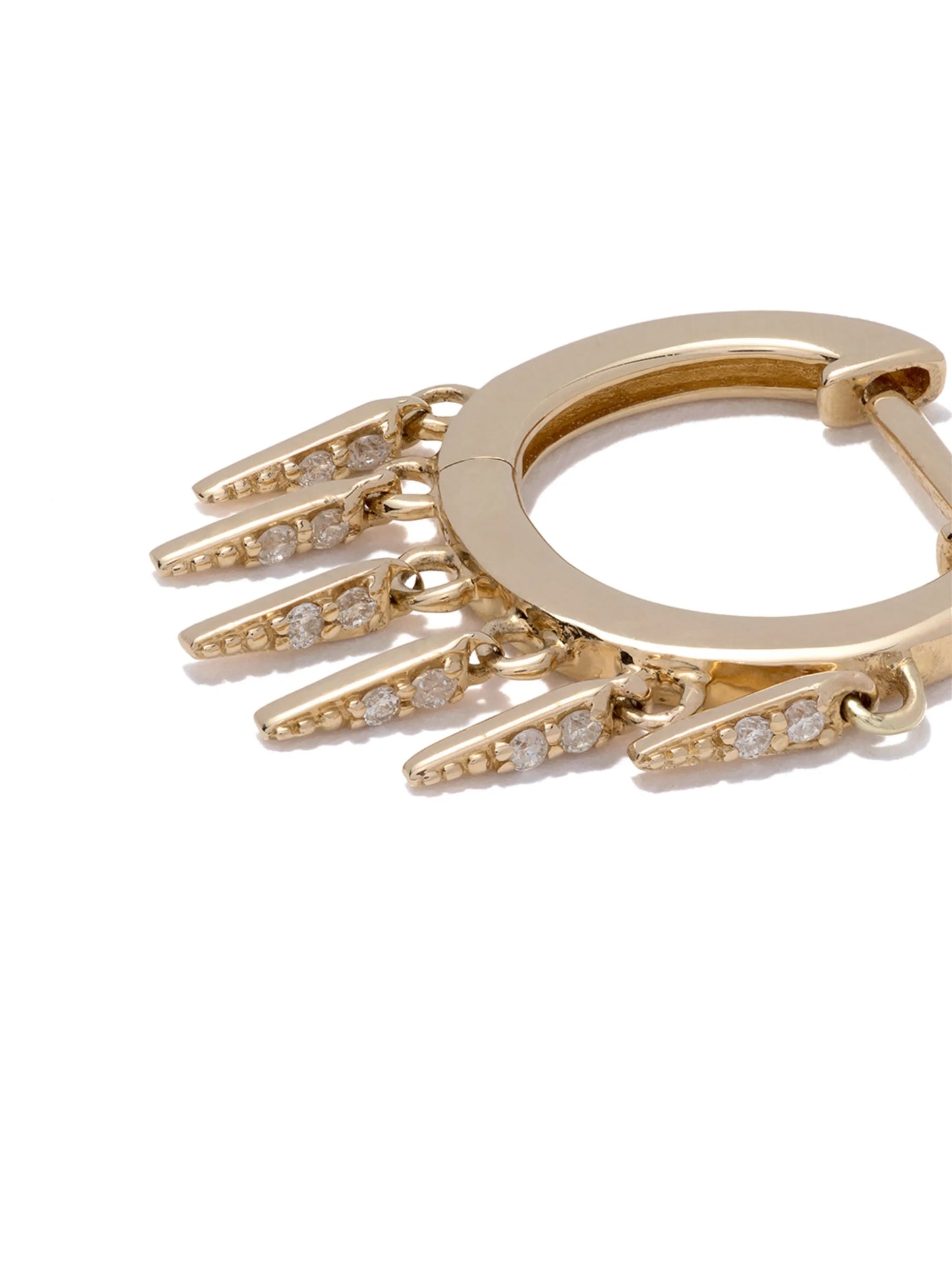 14kt yellow gold Fringe huggie diamond hoop earrings