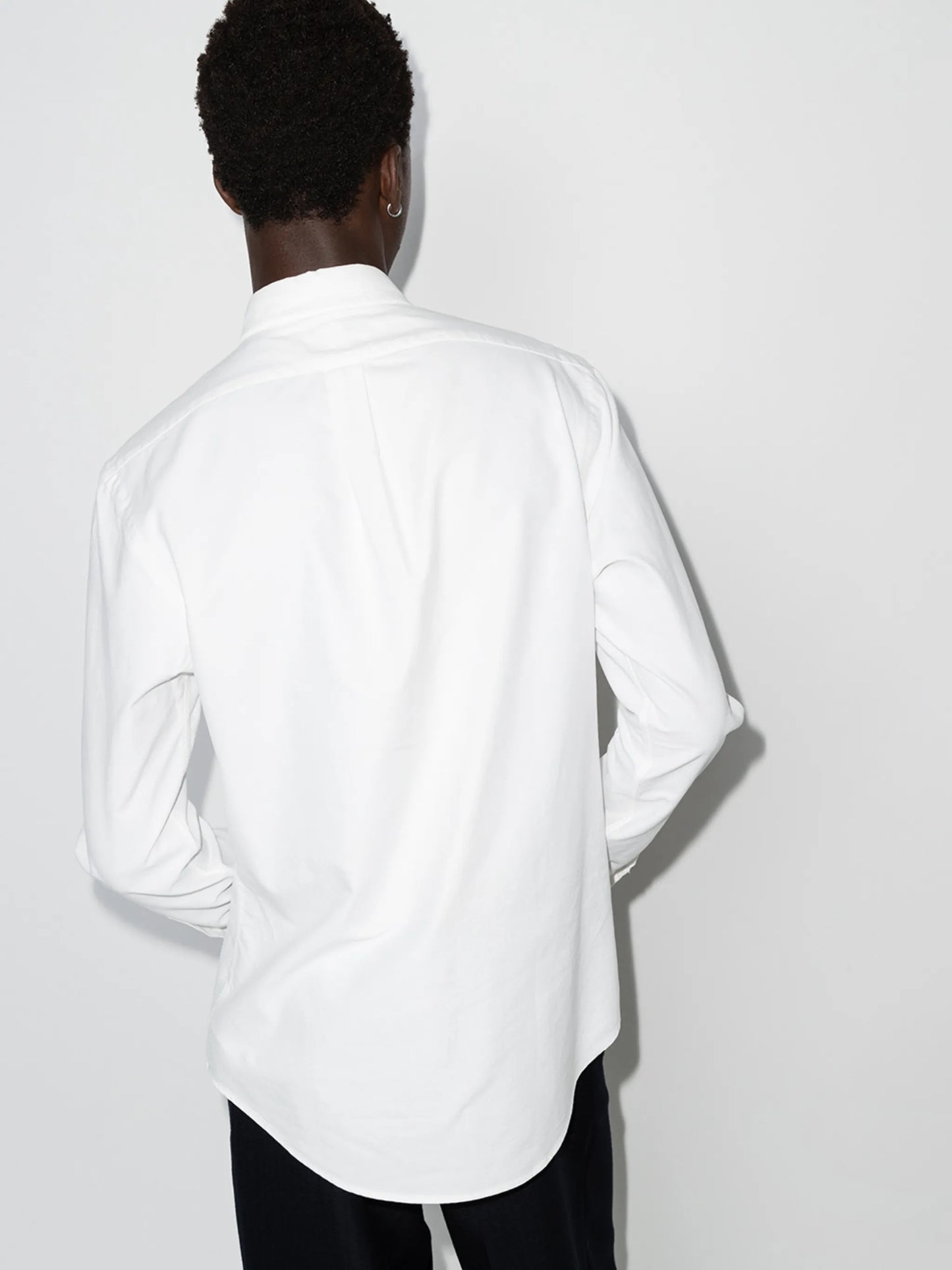 logo-embroidered long-sleeve shirt