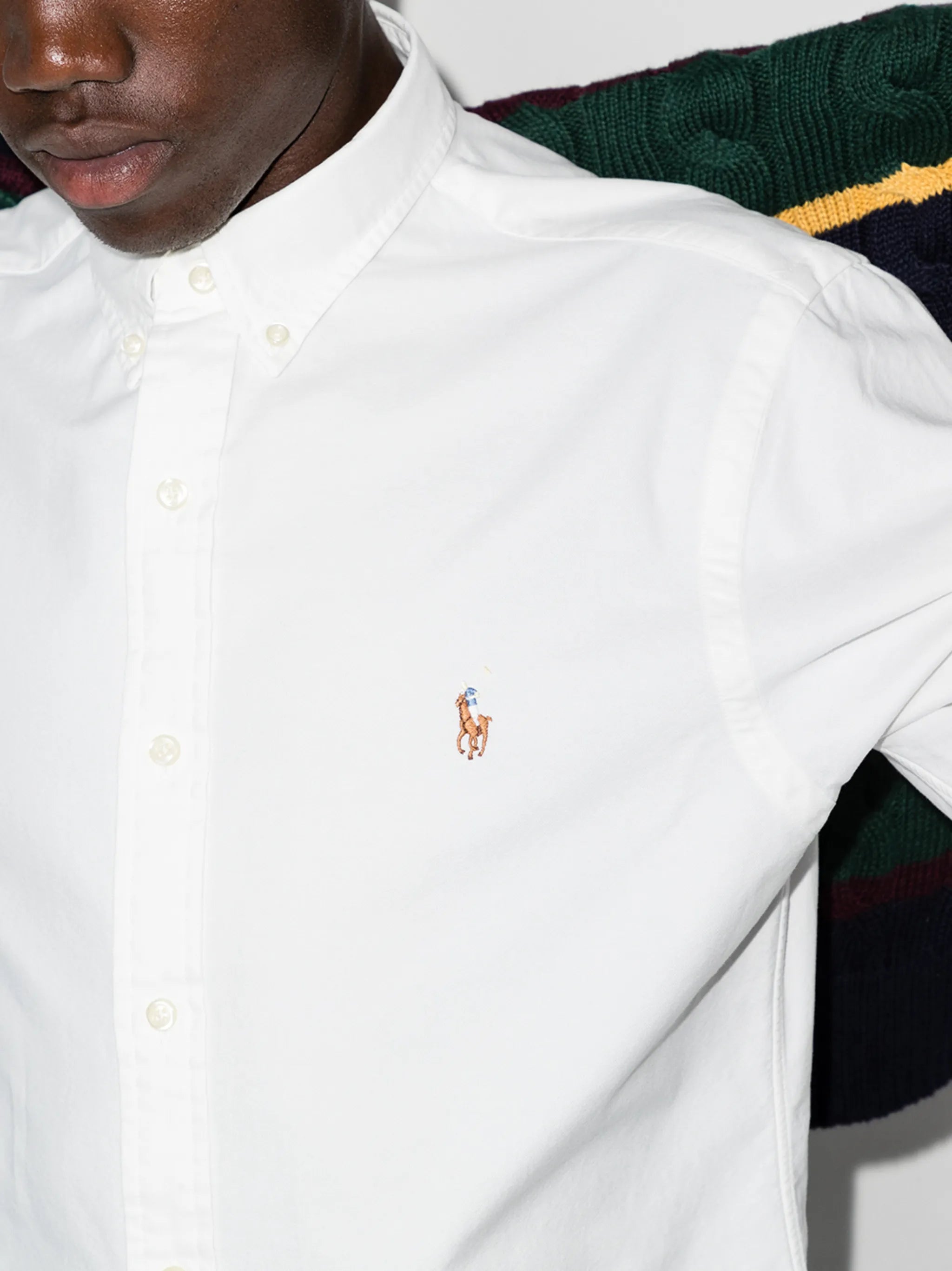 logo-embroidered long-sleeve shirt