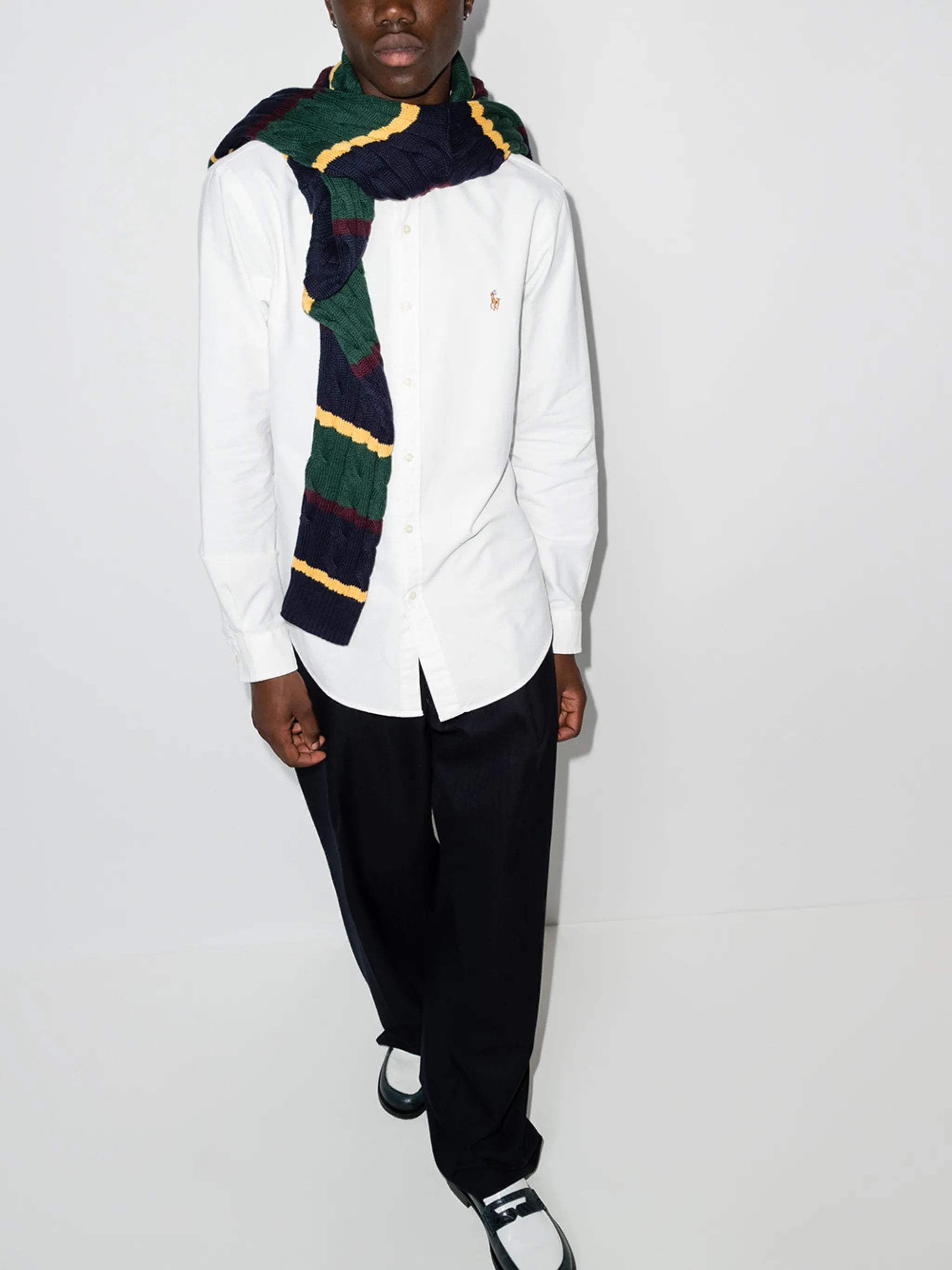 logo-embroidered long-sleeve shirt