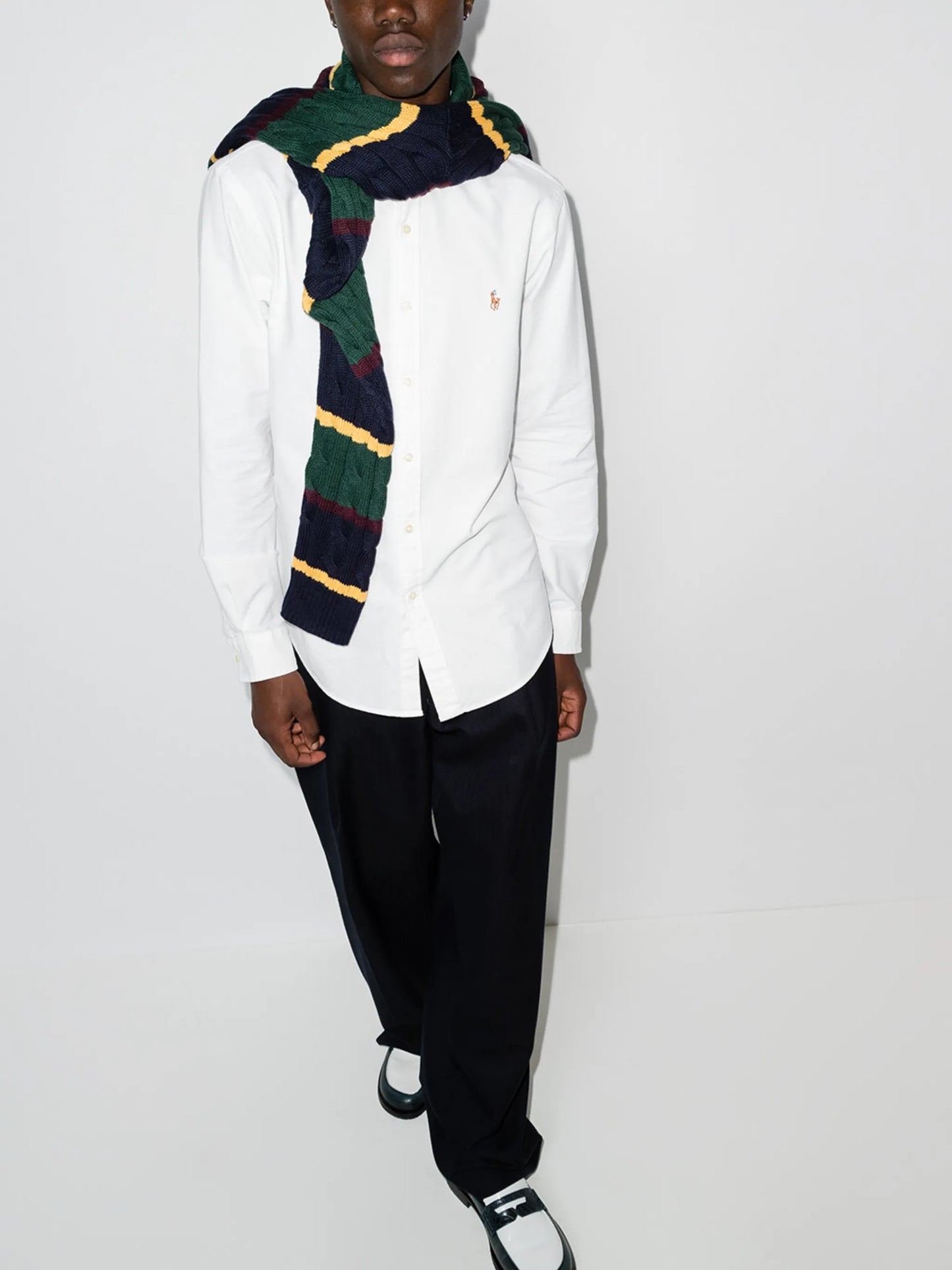logo-embroidered long-sleeve shirt