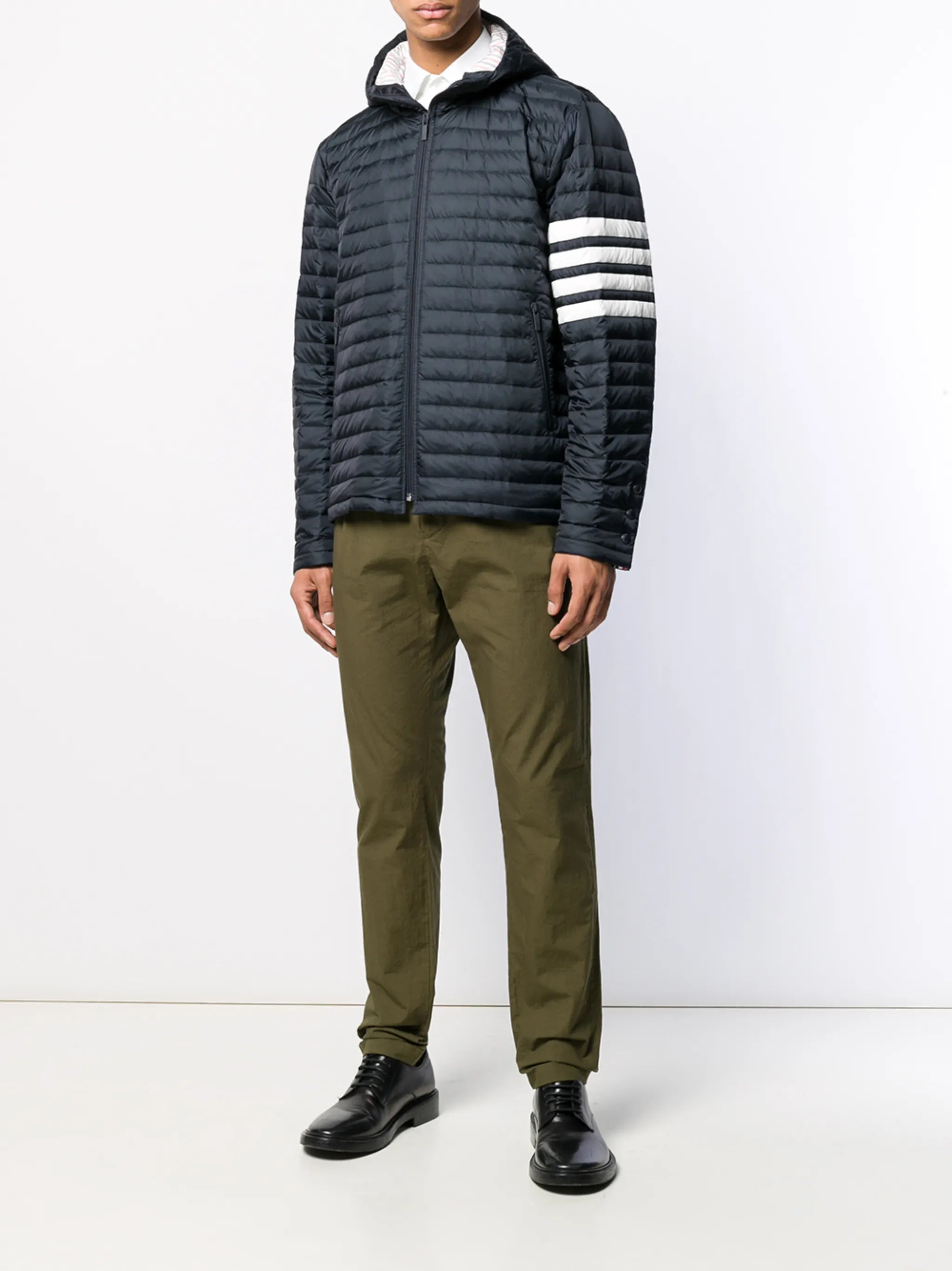 matte nylon 4-Bar down filled quilted jacket