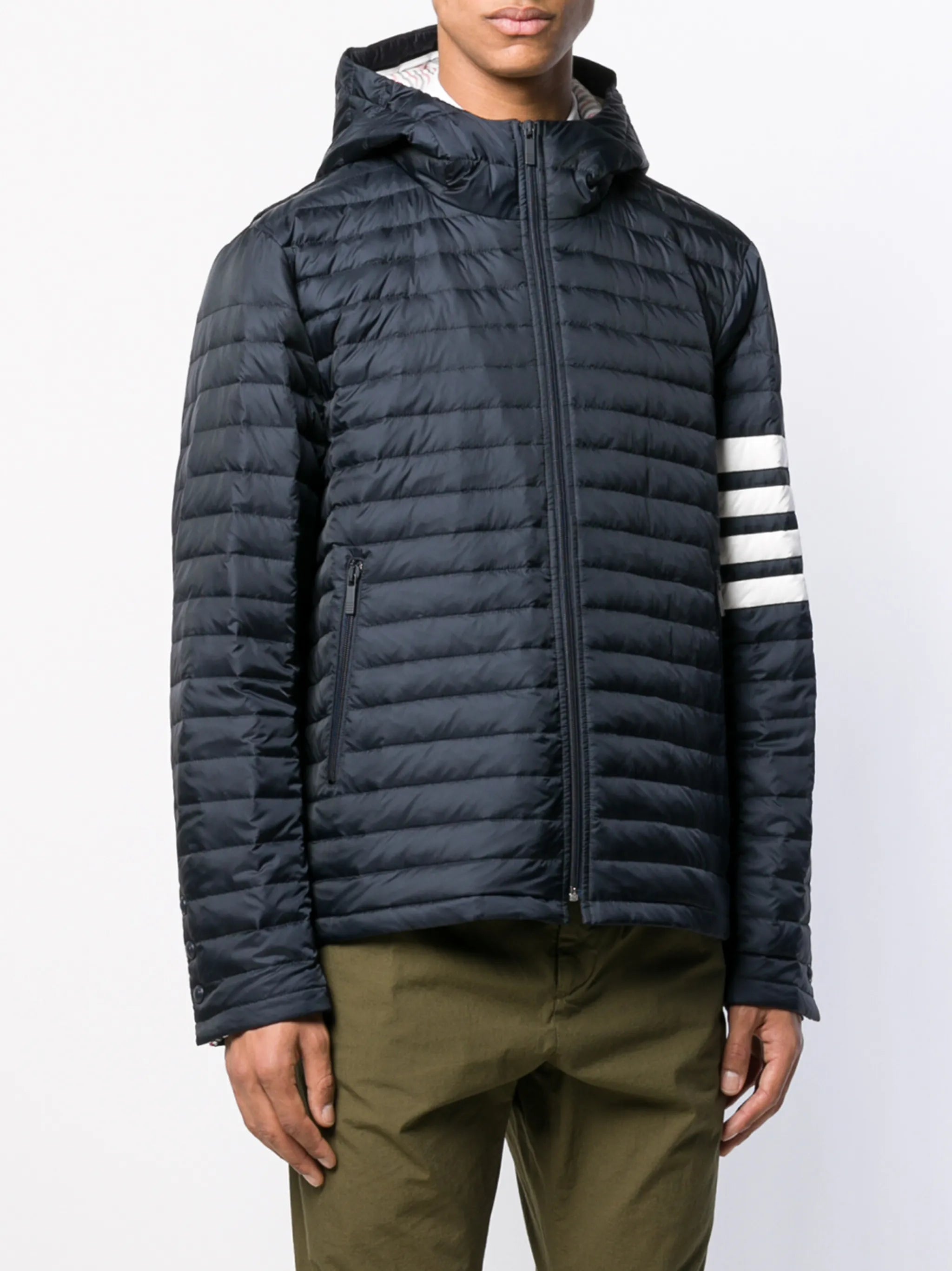 matte nylon 4-Bar down filled quilted jacket