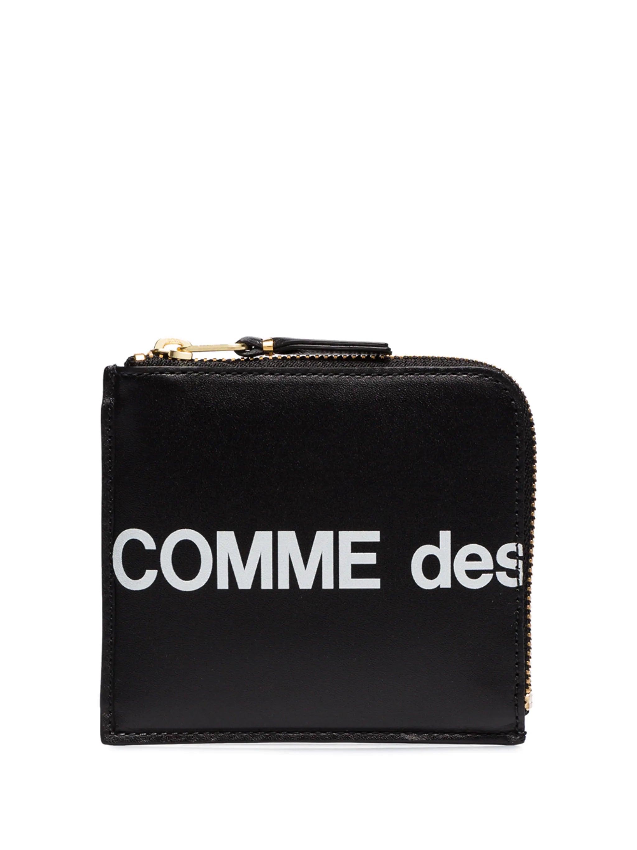logo-print leather wallet