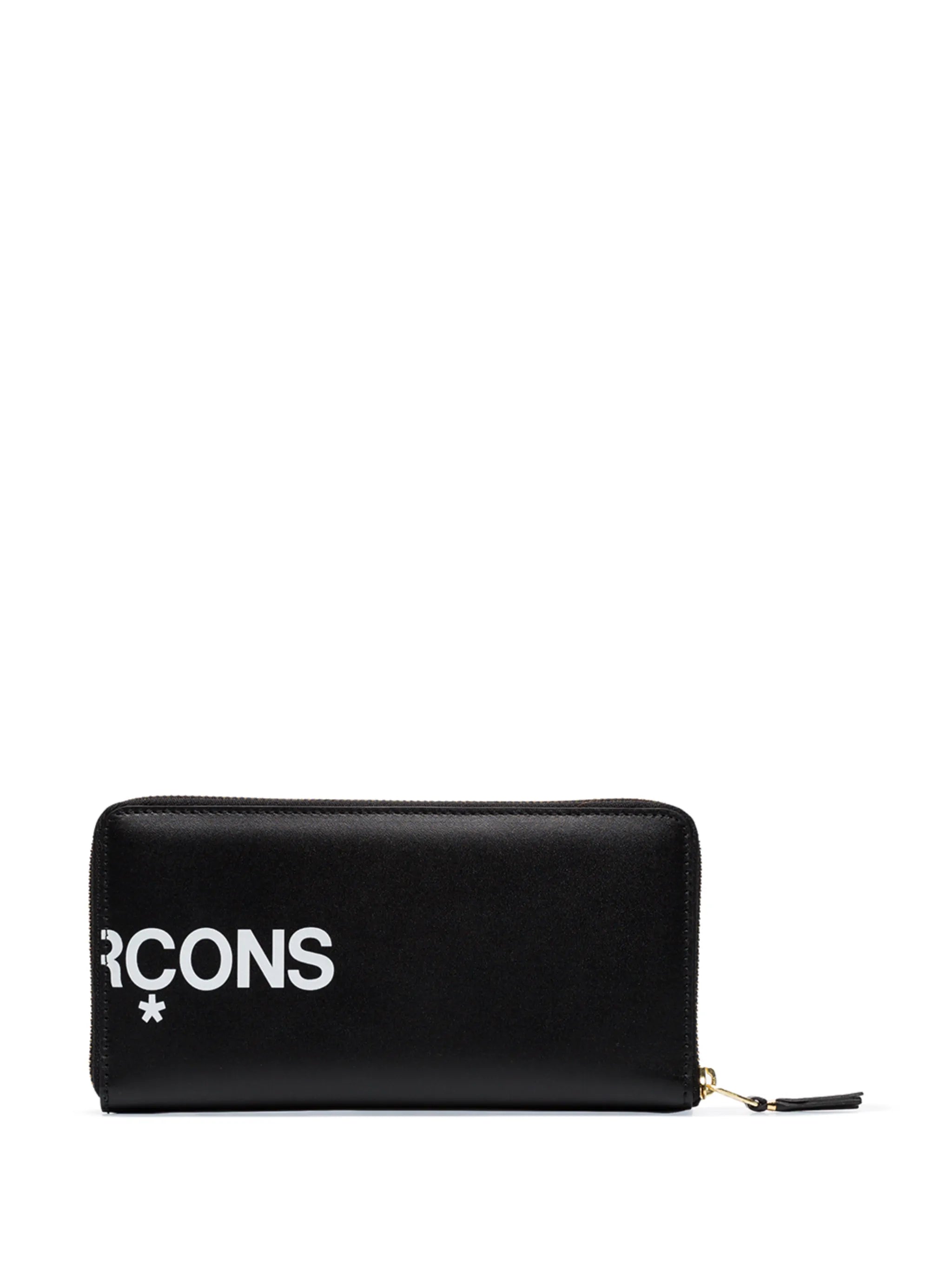 logo-print leather wallet