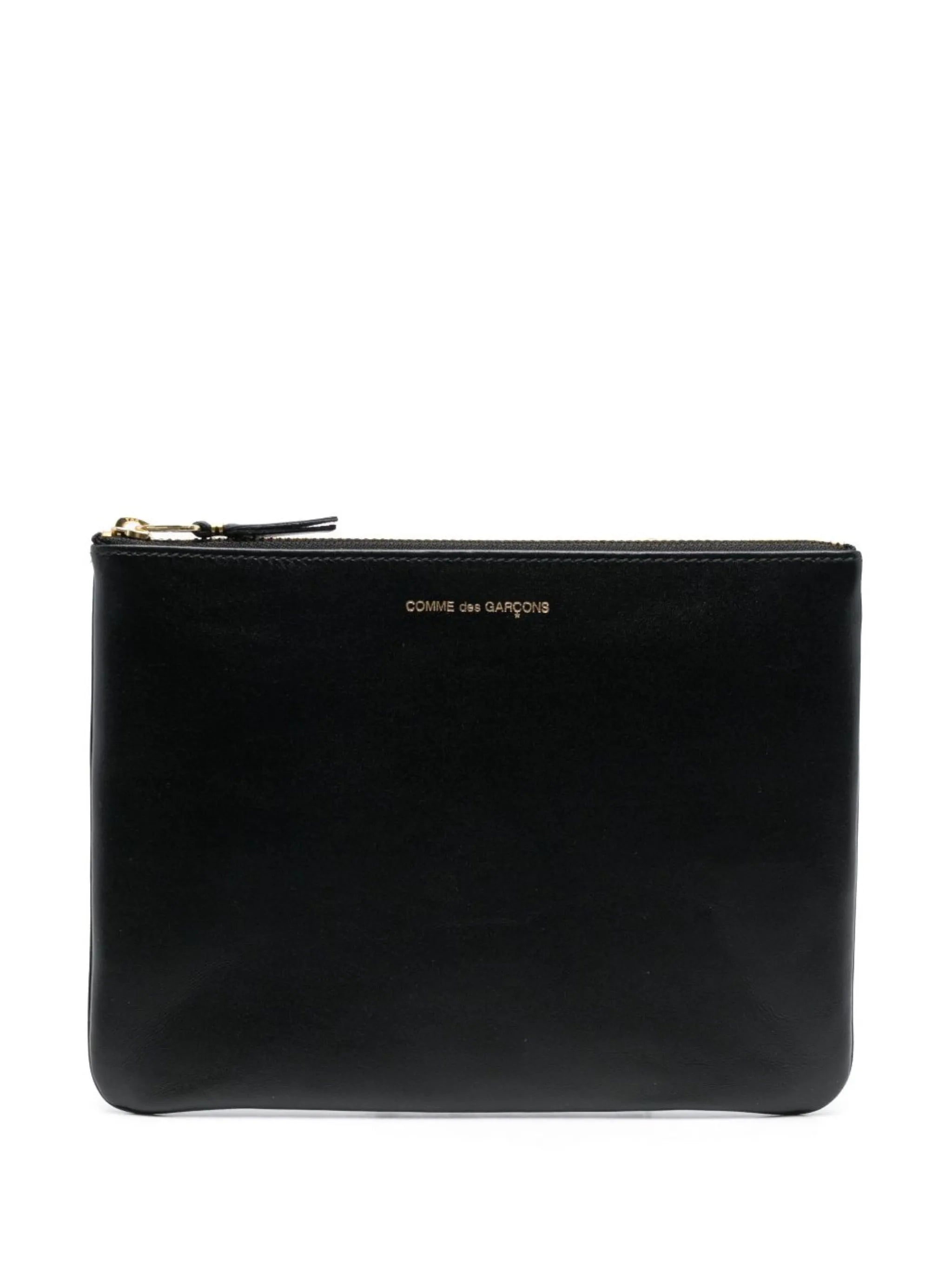 logo-print leather pouch