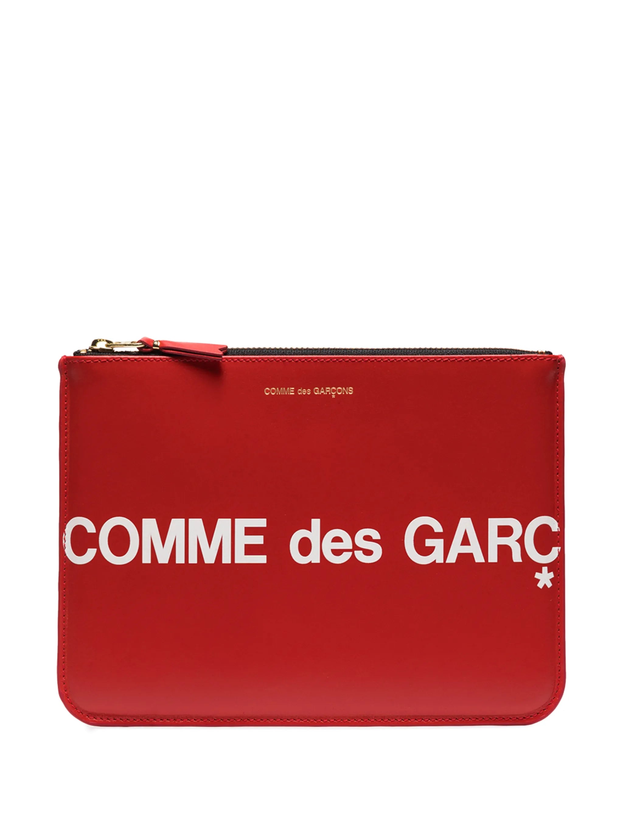 logo-print leather pouch
