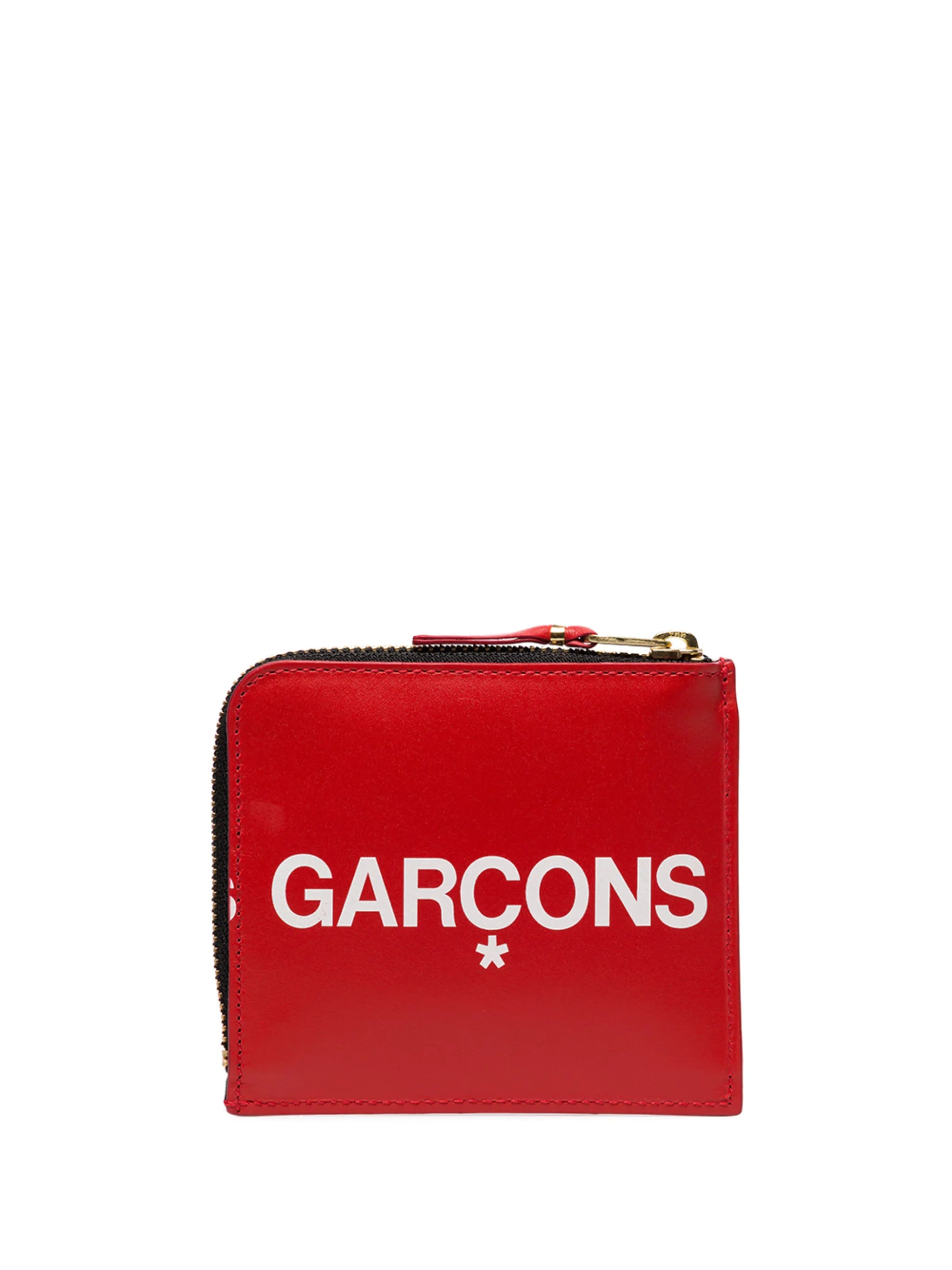 logo-print leather wallet