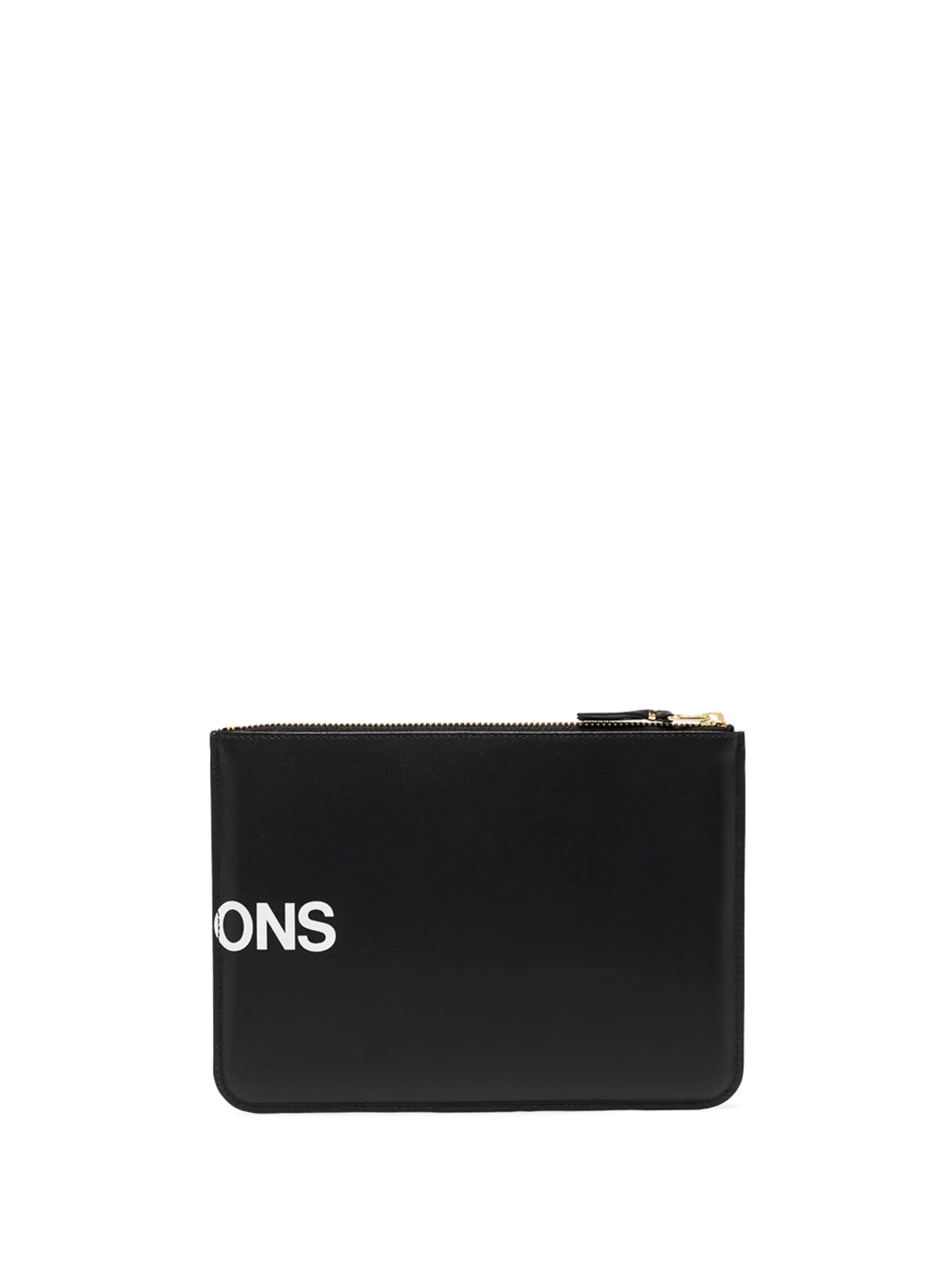 logo-print leather pouch
