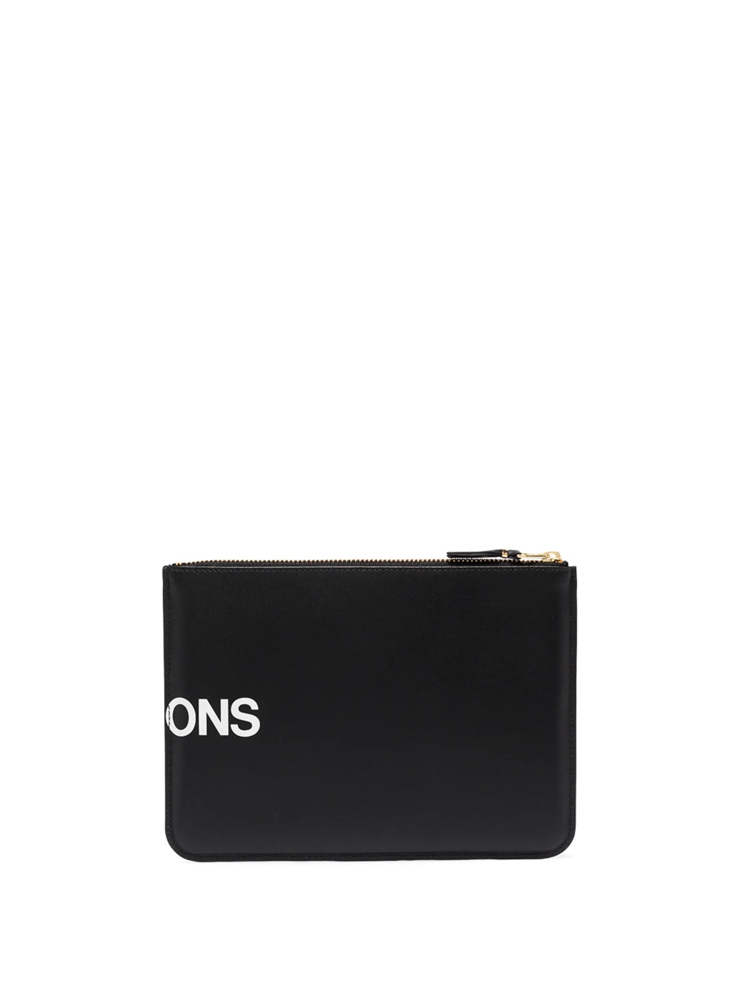 logo-print leather pouch