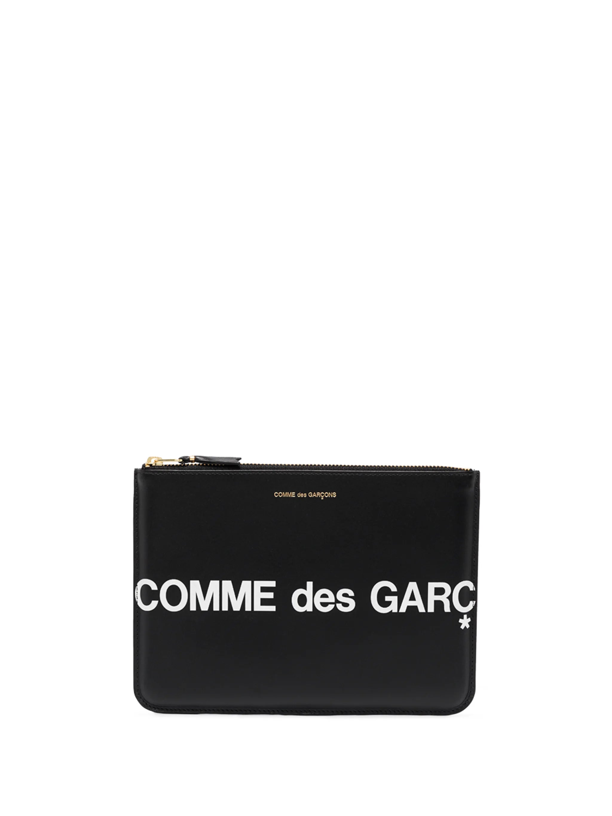 logo-print leather pouch
