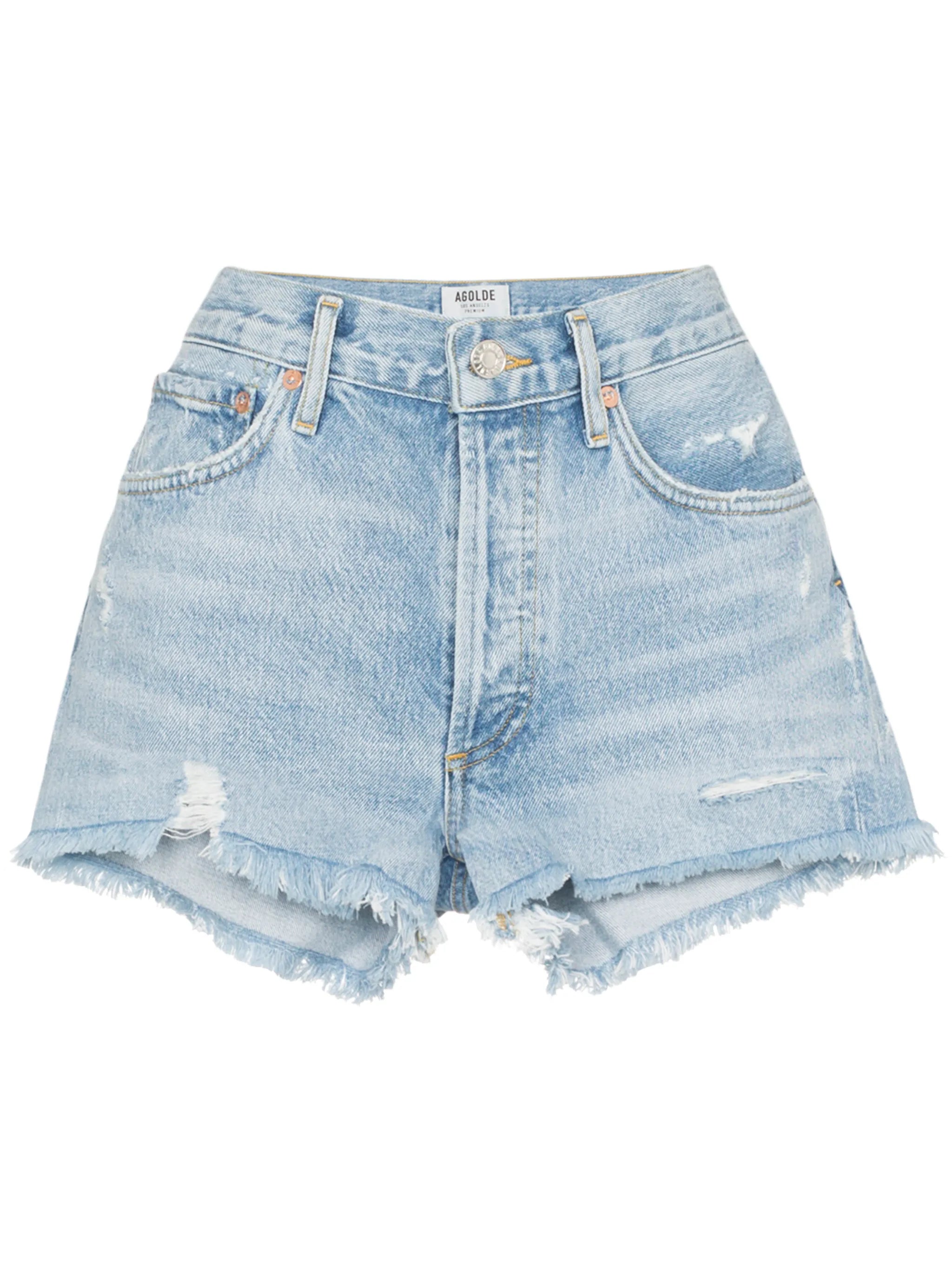 distressed denim shorts