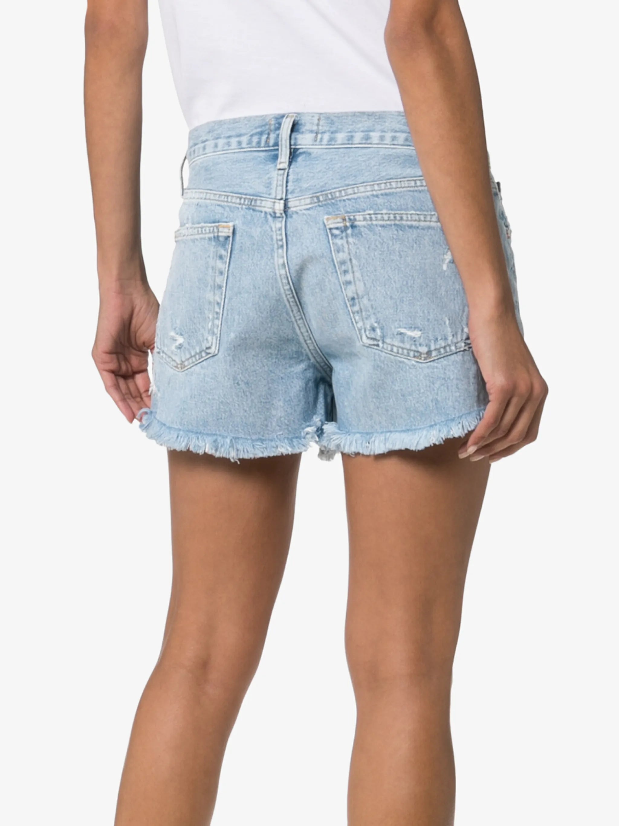 distressed denim shorts