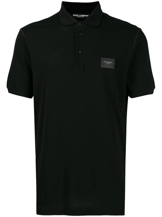 logo-tag piqué polo shirt