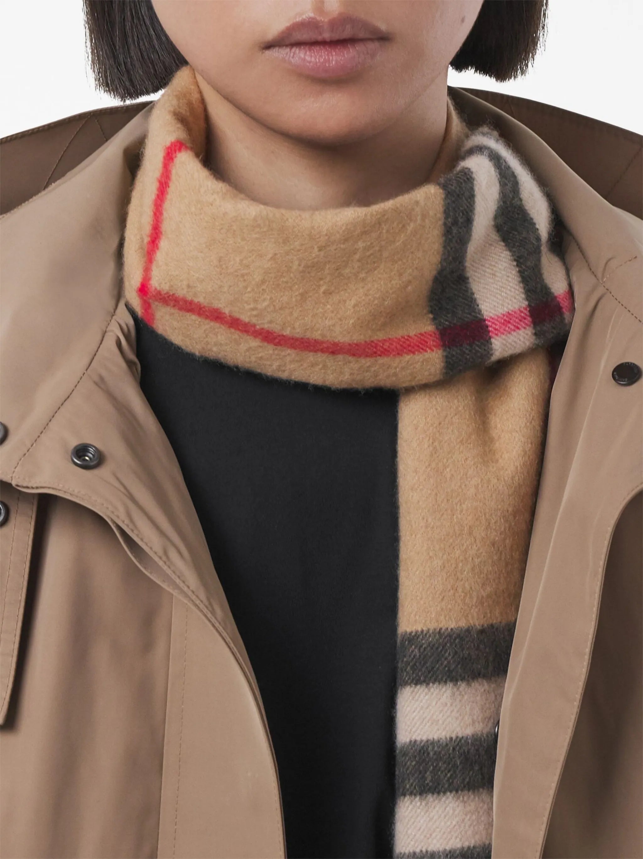 classic check cashmere scarf