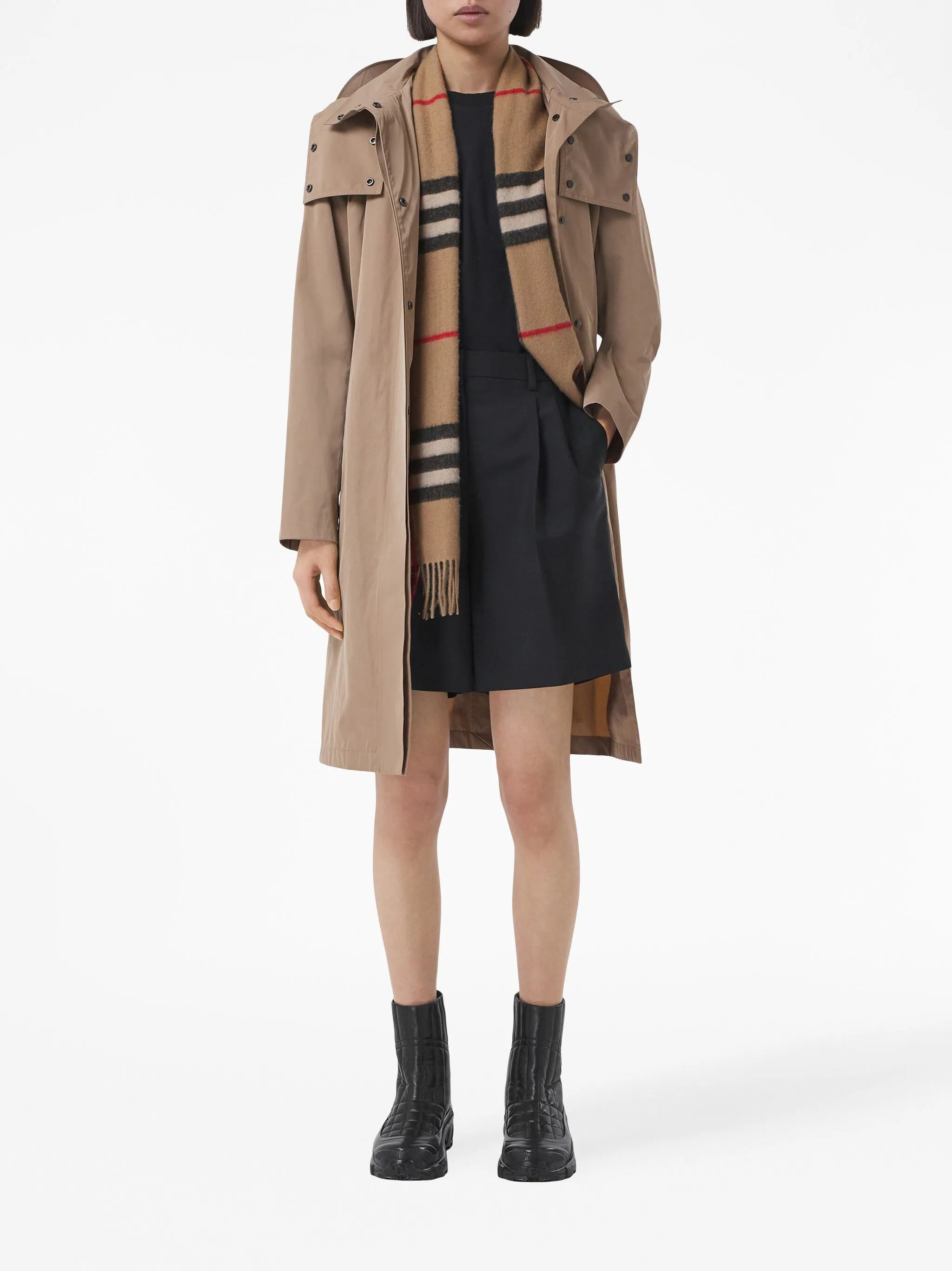 classic check cashmere scarf