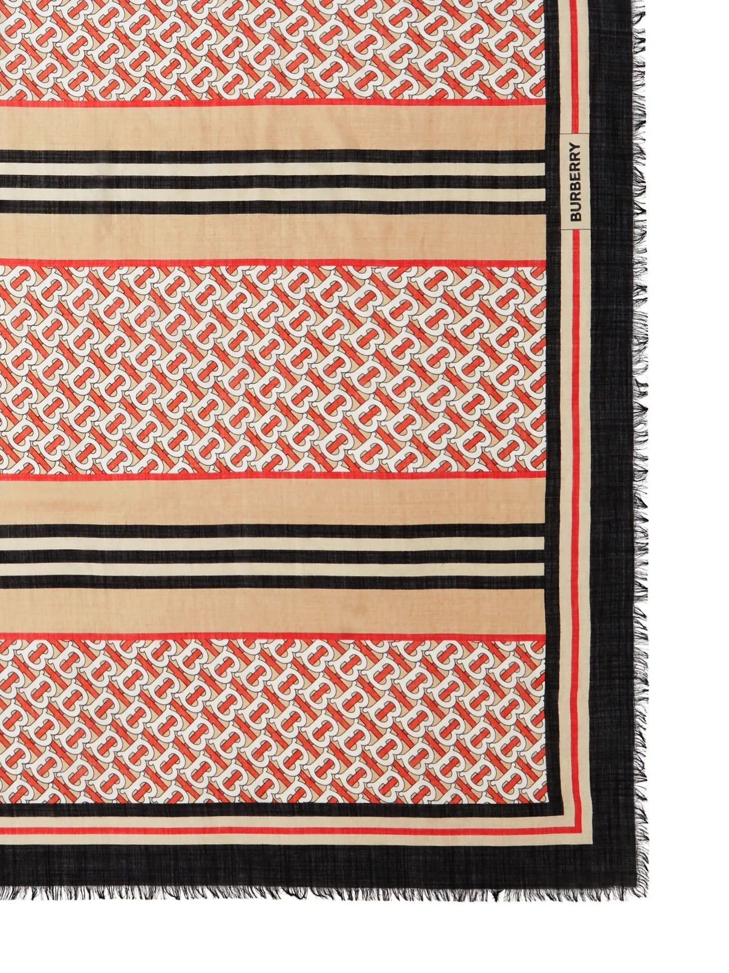 Icon Stripe Monogram Print Wool Silk Square Large Scarf