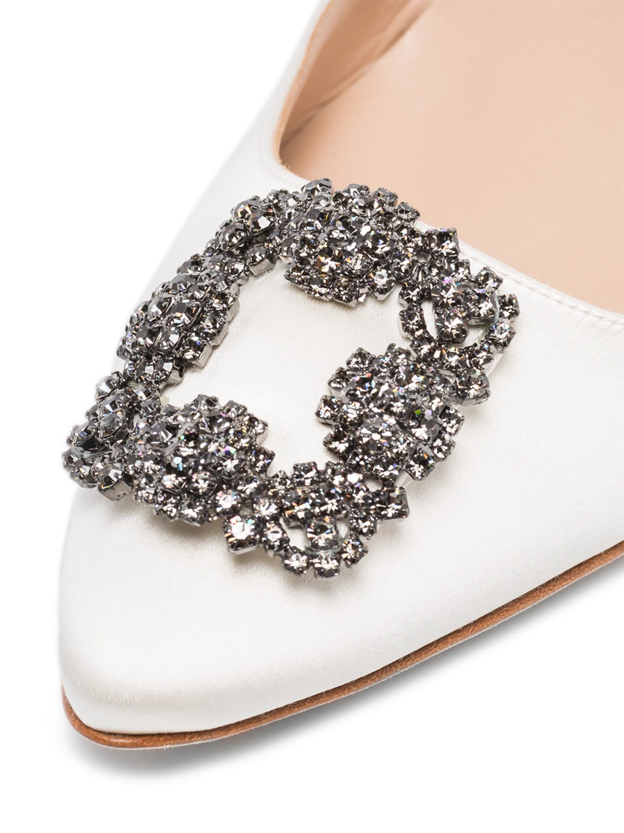 Hangisi crystal-embellished satin pumps