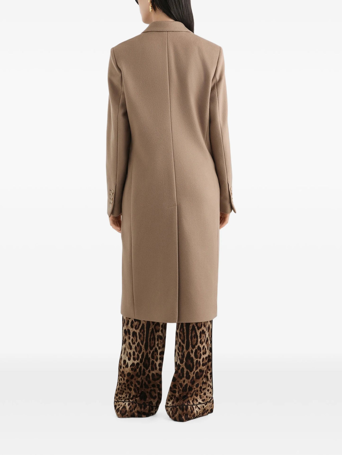 leopard-print belted pajama shirt