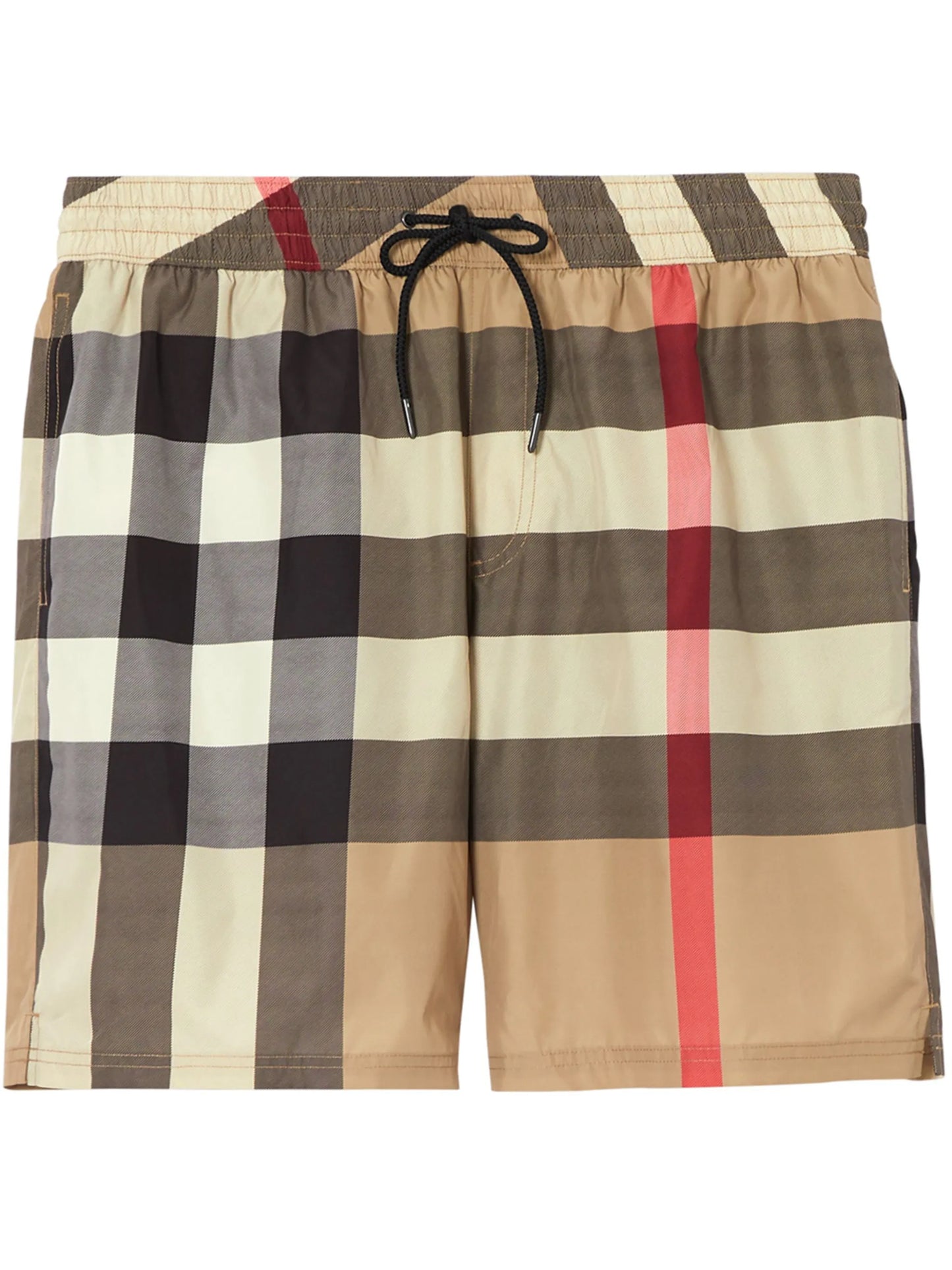 Check drawstring swim shorts