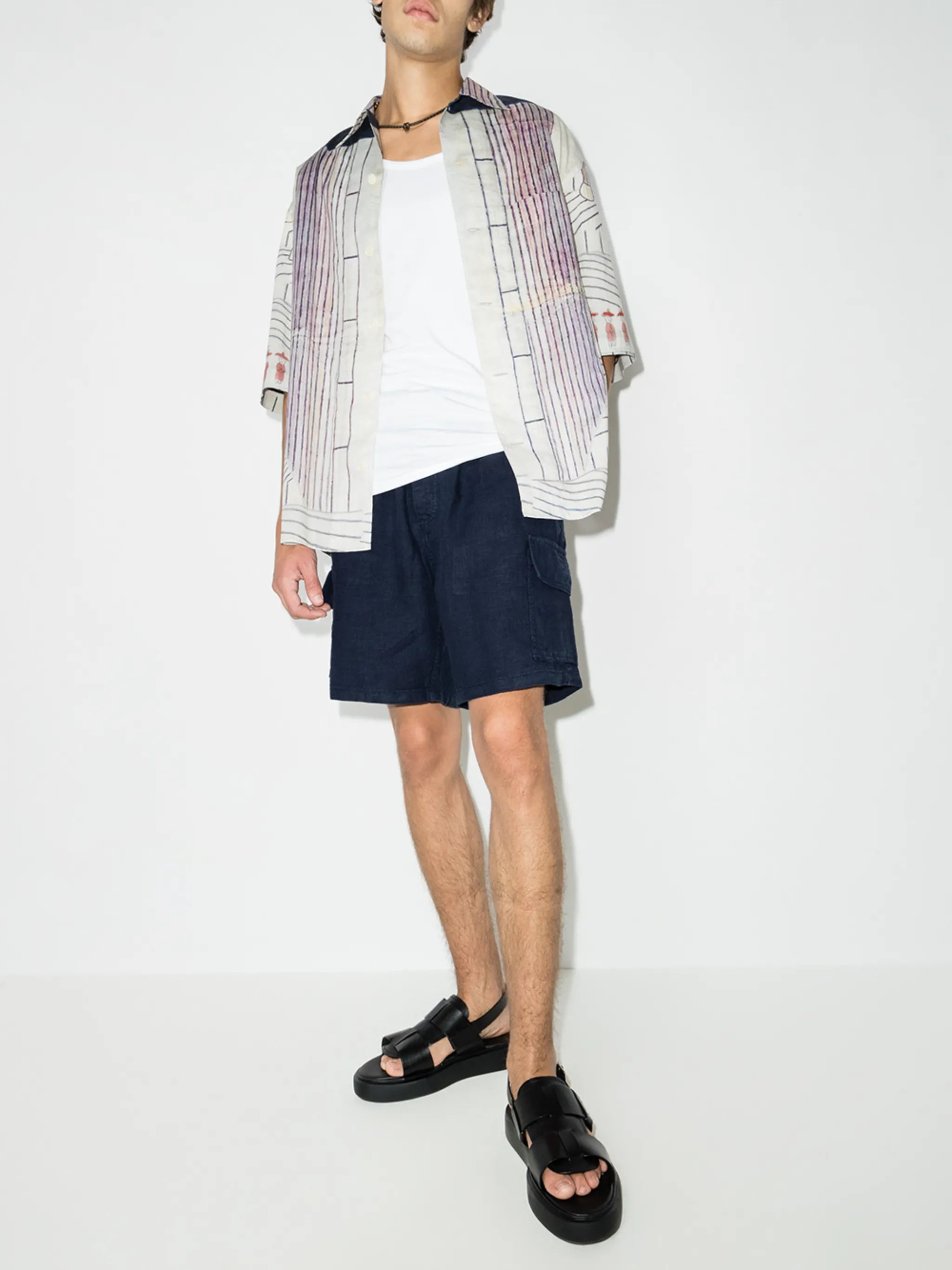 Baie linen cargo shorts
