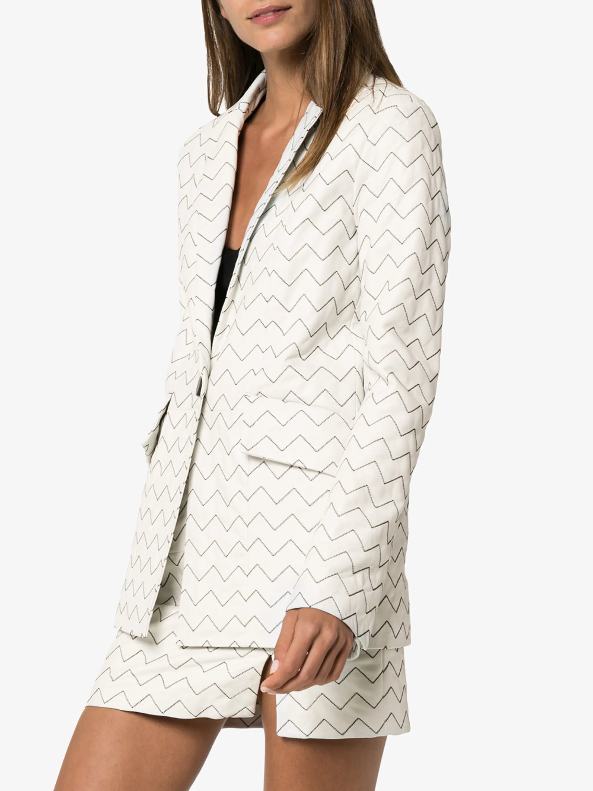 Magda zigzag stitch blazer