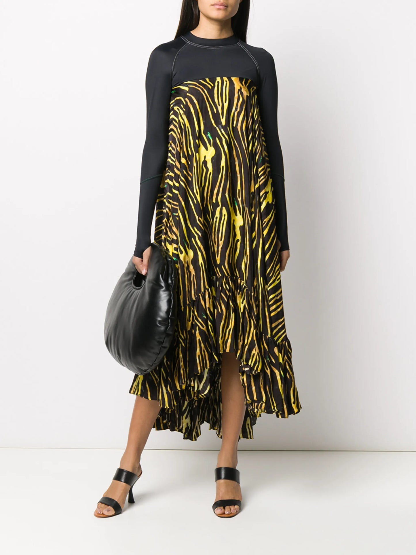 printed hybrid turtleneck tent dress