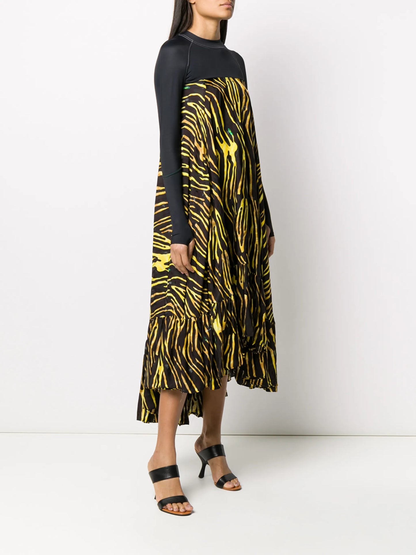 printed hybrid turtleneck tent dress
