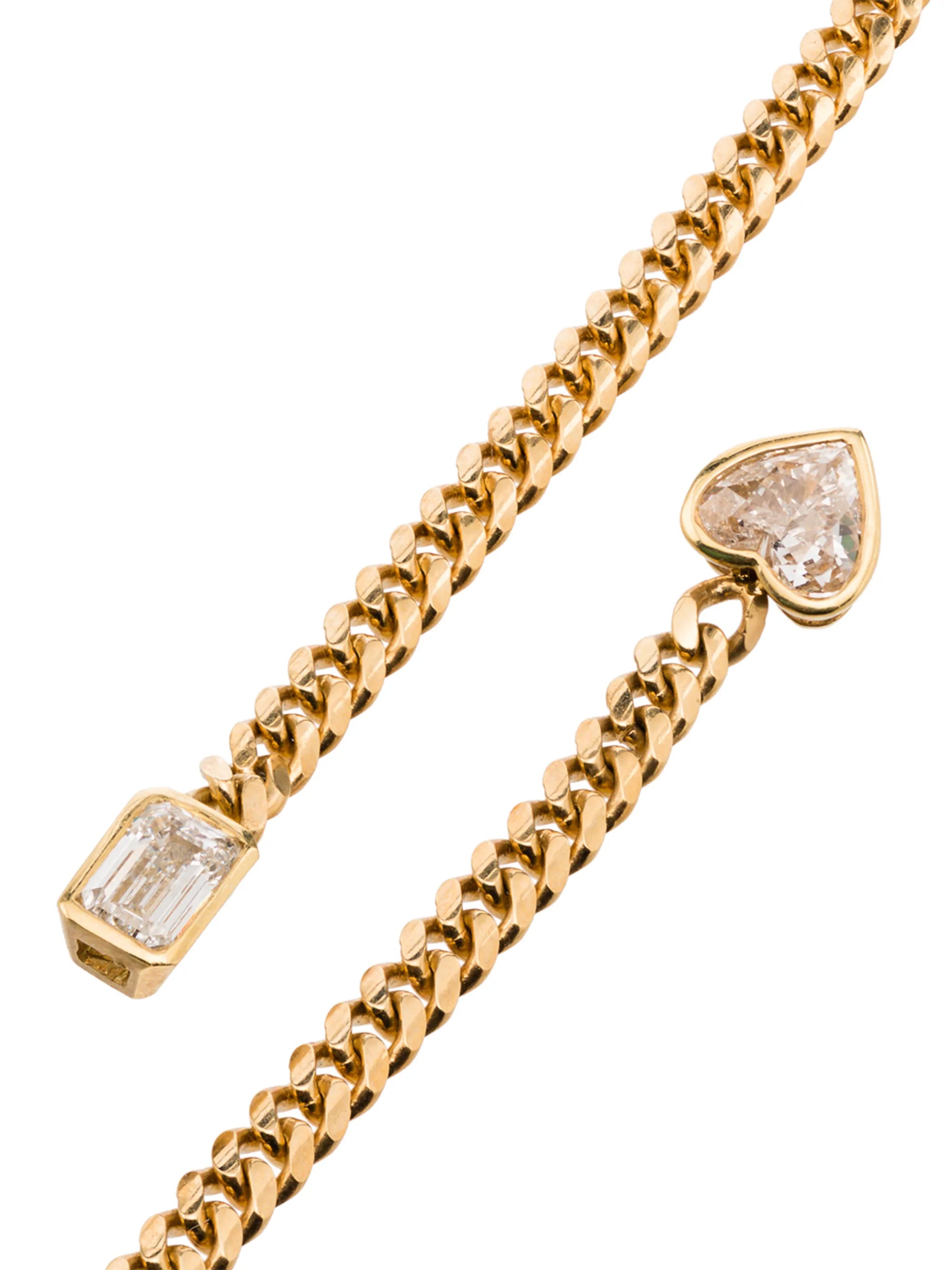 18kt gold fancy cut chain earrings