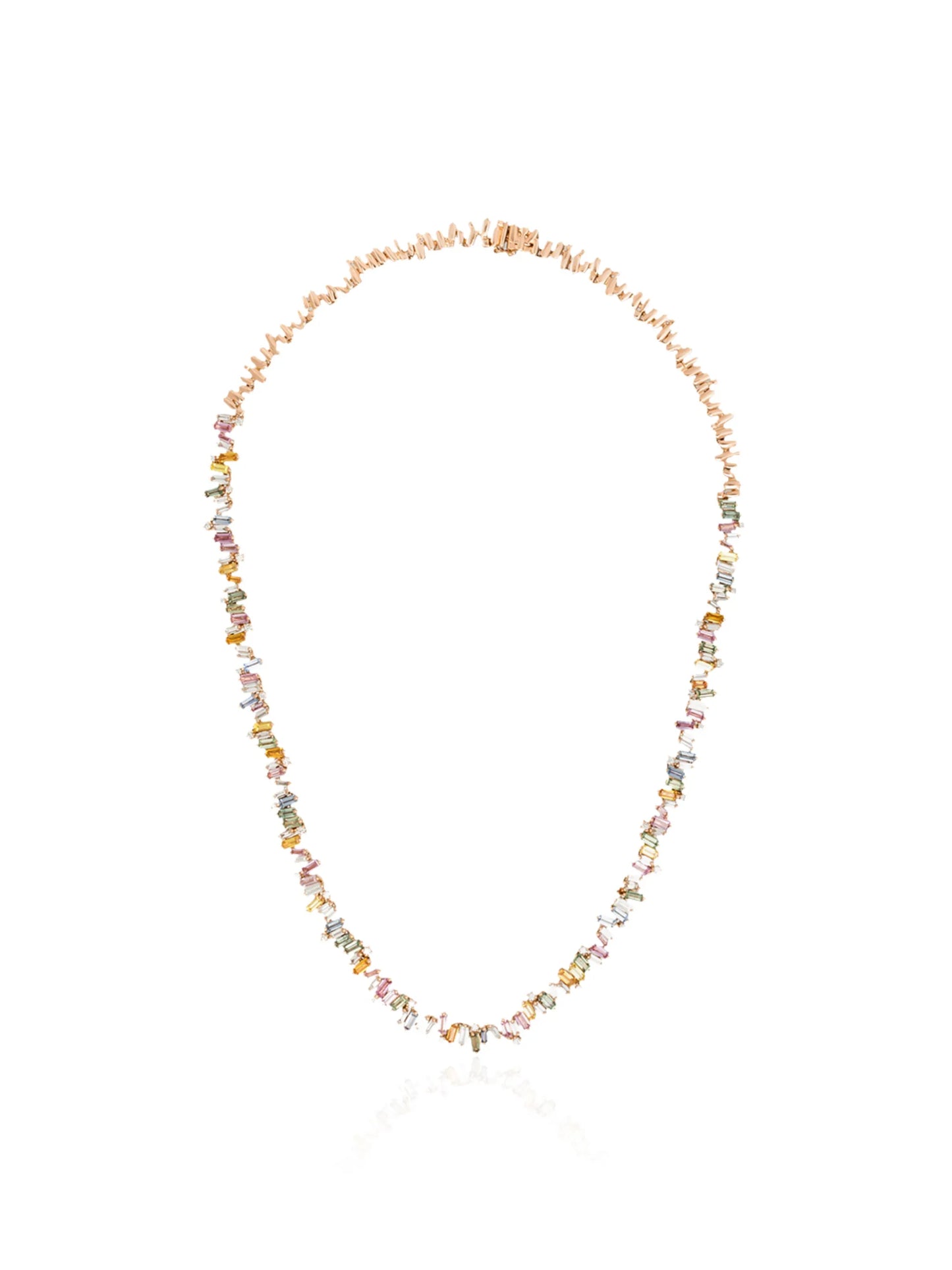 18kt rose gold Fireworks sapphire and diamond necklace