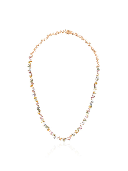 18kt rose gold Fireworks sapphire and diamond necklace