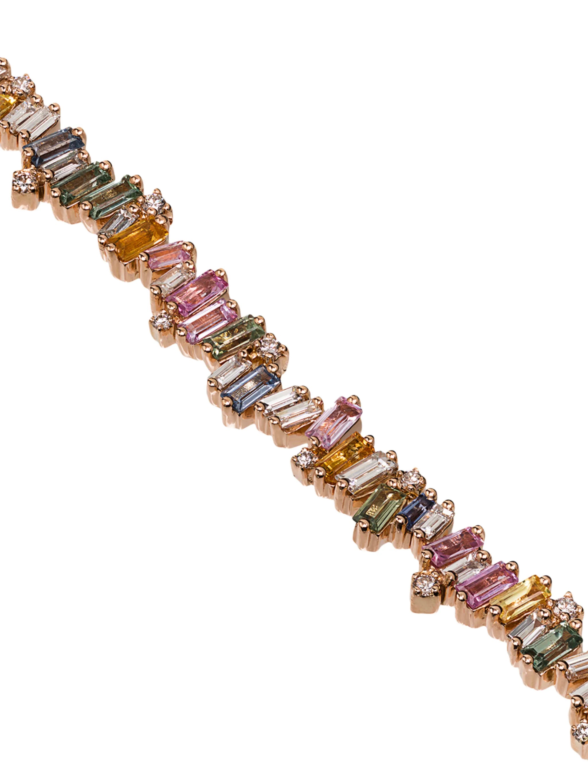 18kt rose gold Fireworks sapphire and diamond necklace