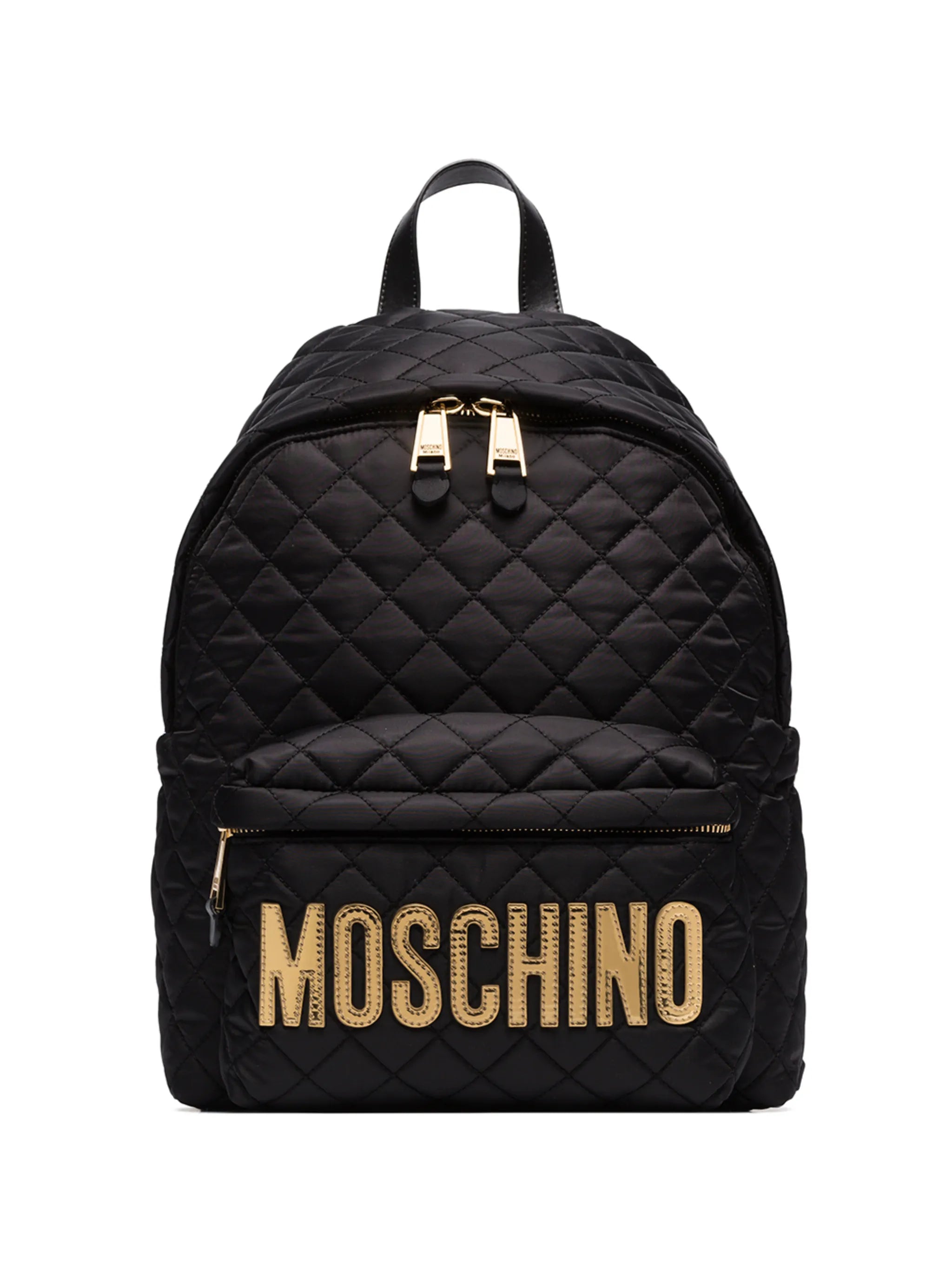 quilted logo-plaque backpack