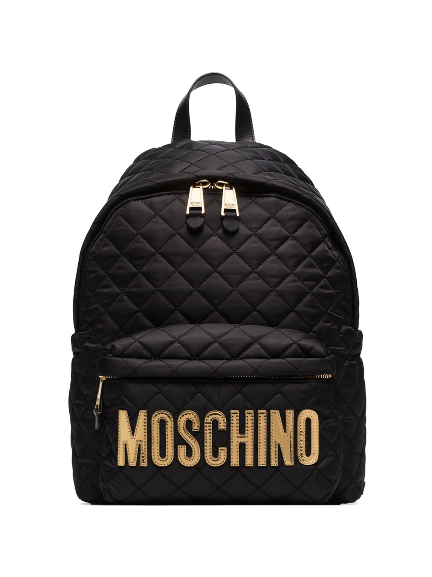 quilted logo-plaque backpack
