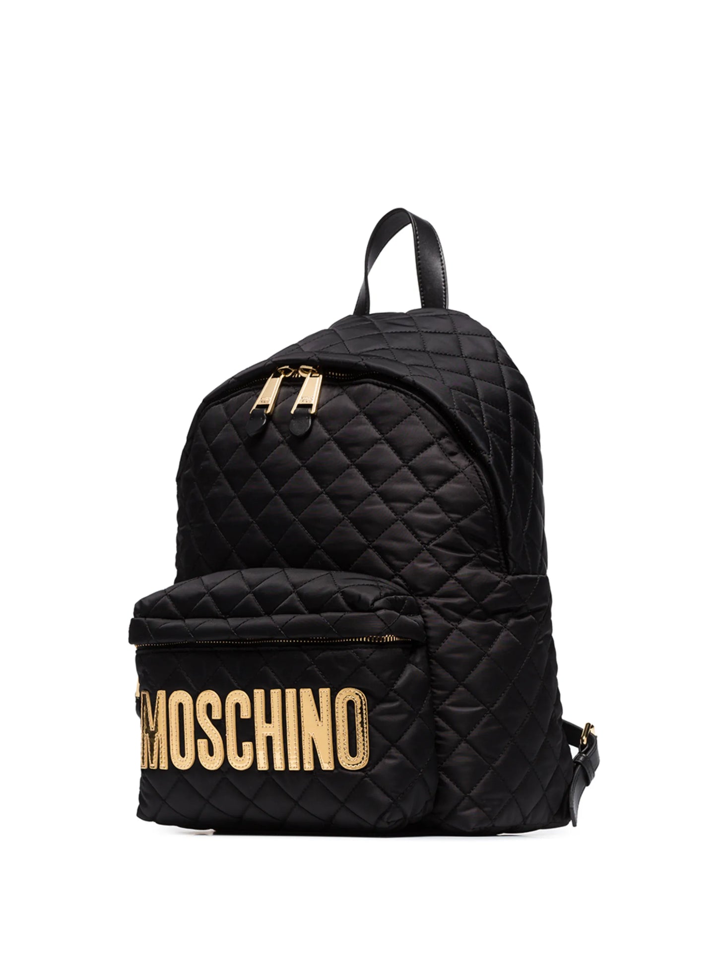 quilted logo-plaque backpack