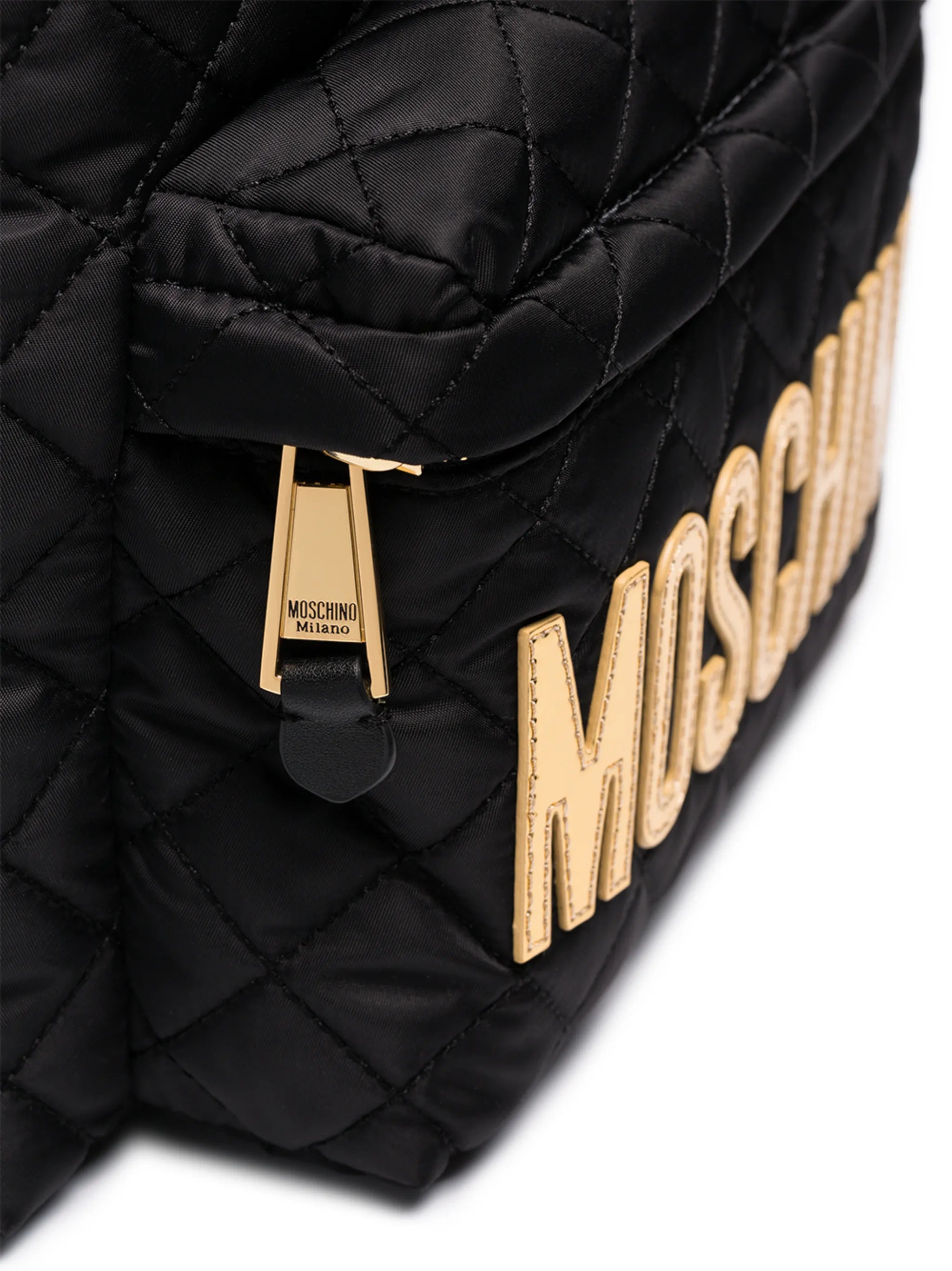 quilted logo-plaque backpack